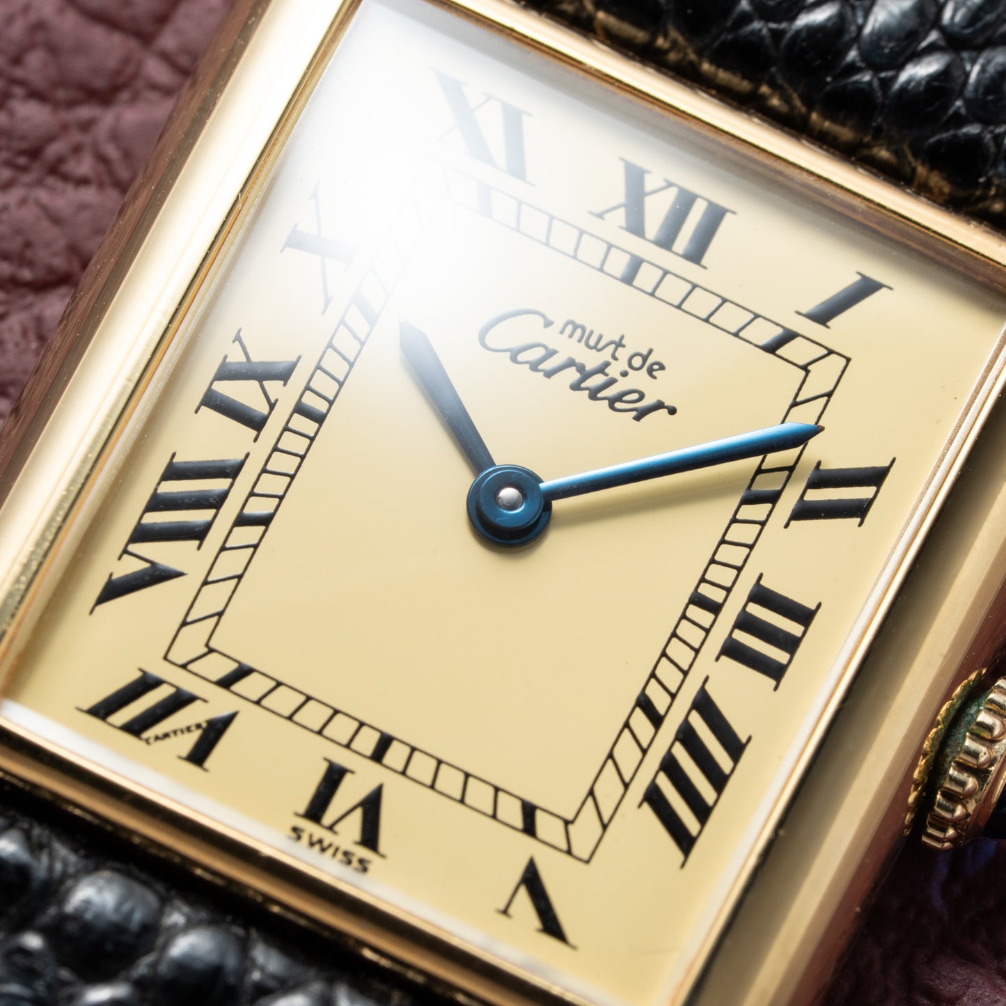Cartier Must de Tank Vermeil Lemon Roman 1990s Mint Condition