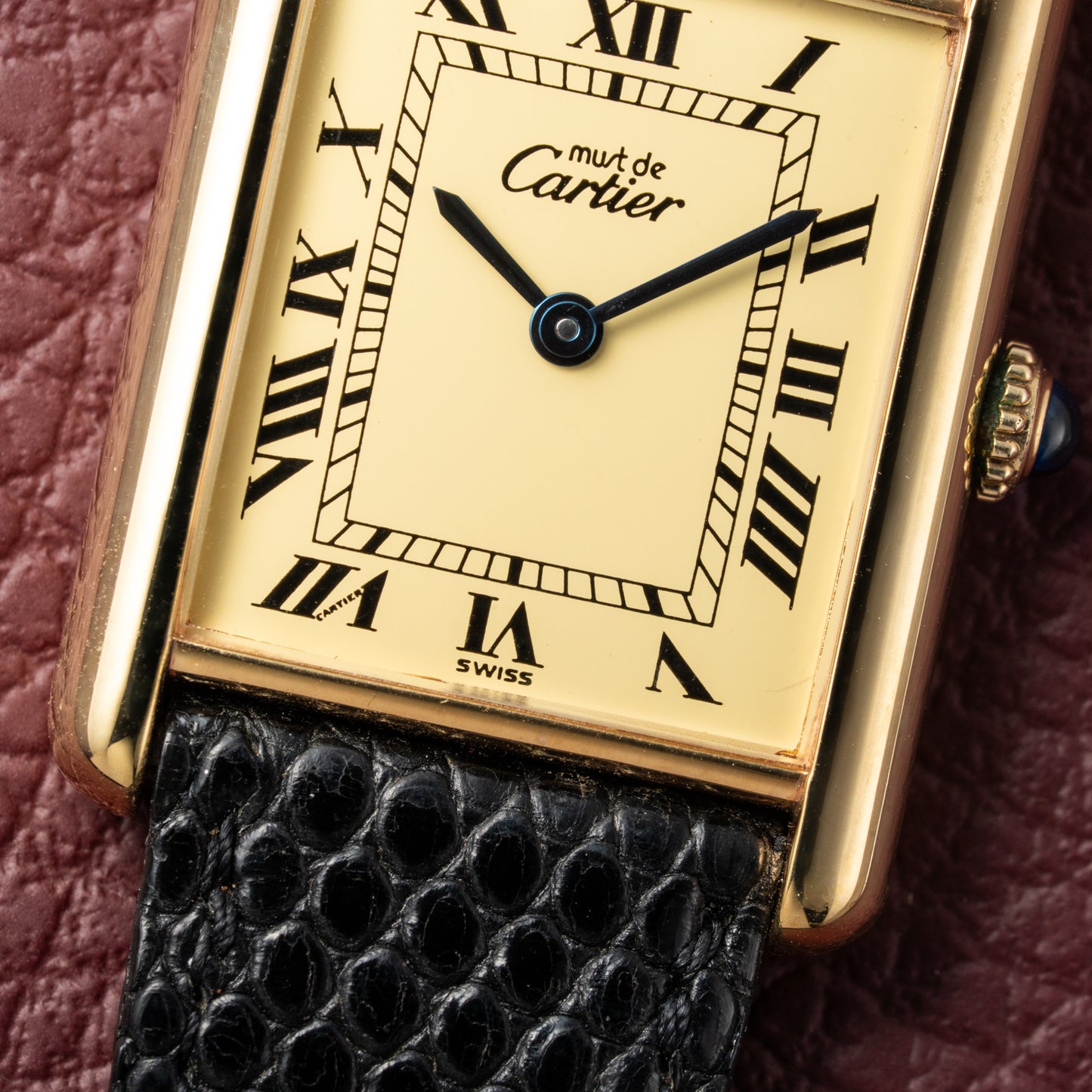 Cartier Must de Tank Vermeil Lemon Roman 1990s Mint Condition