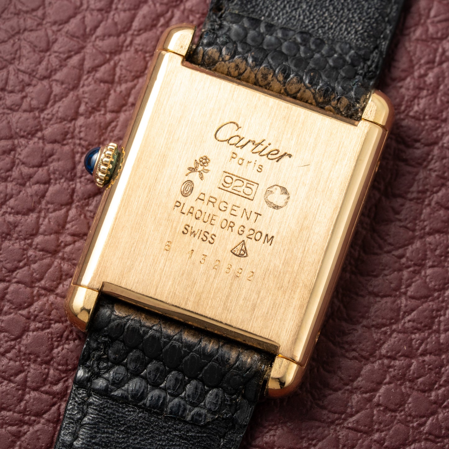 Cartier Must de Tank Vermeil Lemon Roman 1990s Mint Condition
