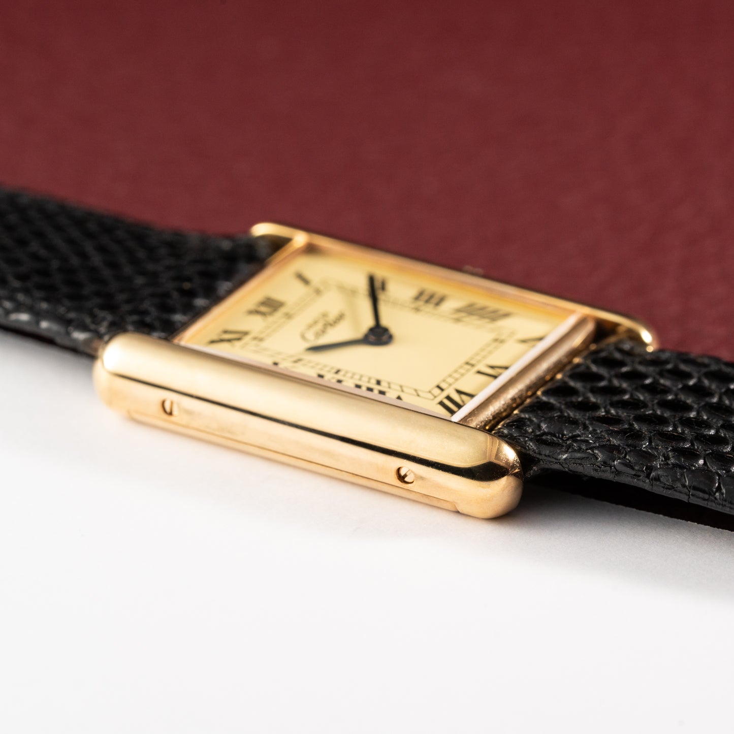 Cartier Must de Tank Vermeil Lemon Roman 1990s Mint Condition