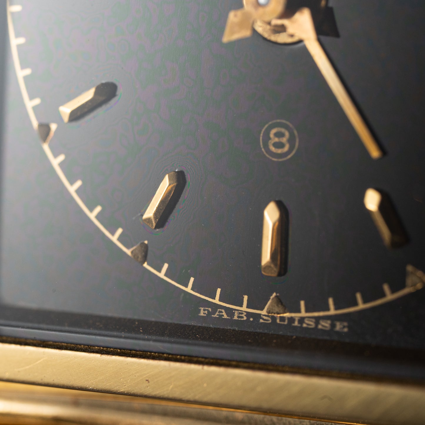Cartier Travel Alarm Clock 8 Day Black Gilt Dial by Angelus
