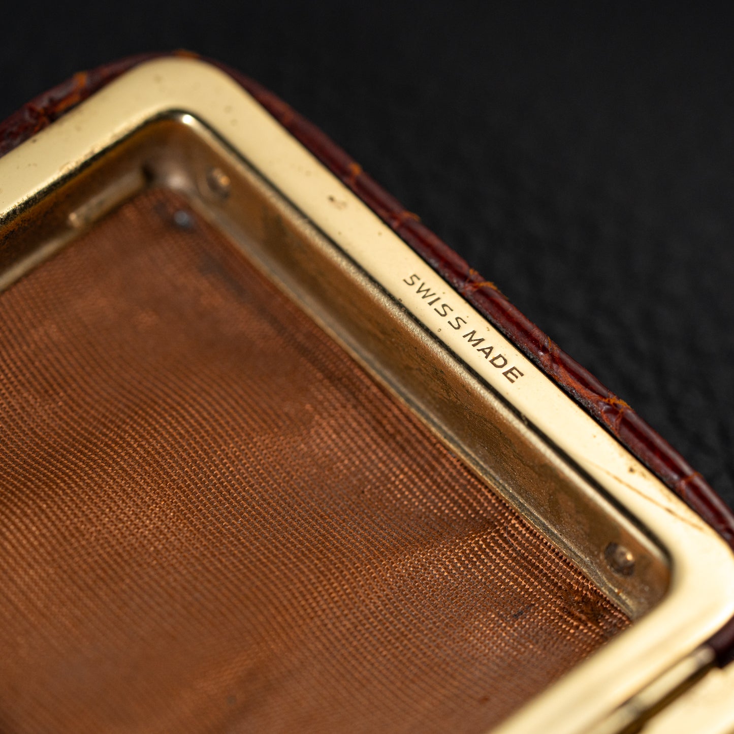 Cartier Travel Alarm Clock 8 Day Black Gilt Dial by Angelus