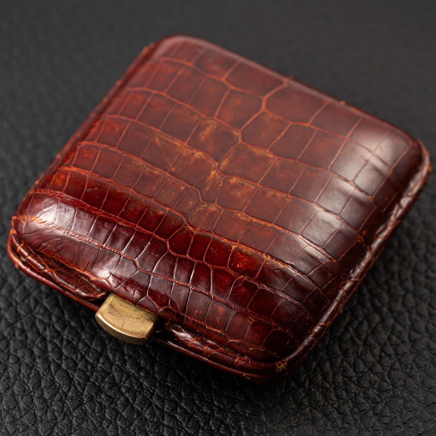 Cartier Travel Alarm Clock 8 Day Black Gilt Dial by Angelus