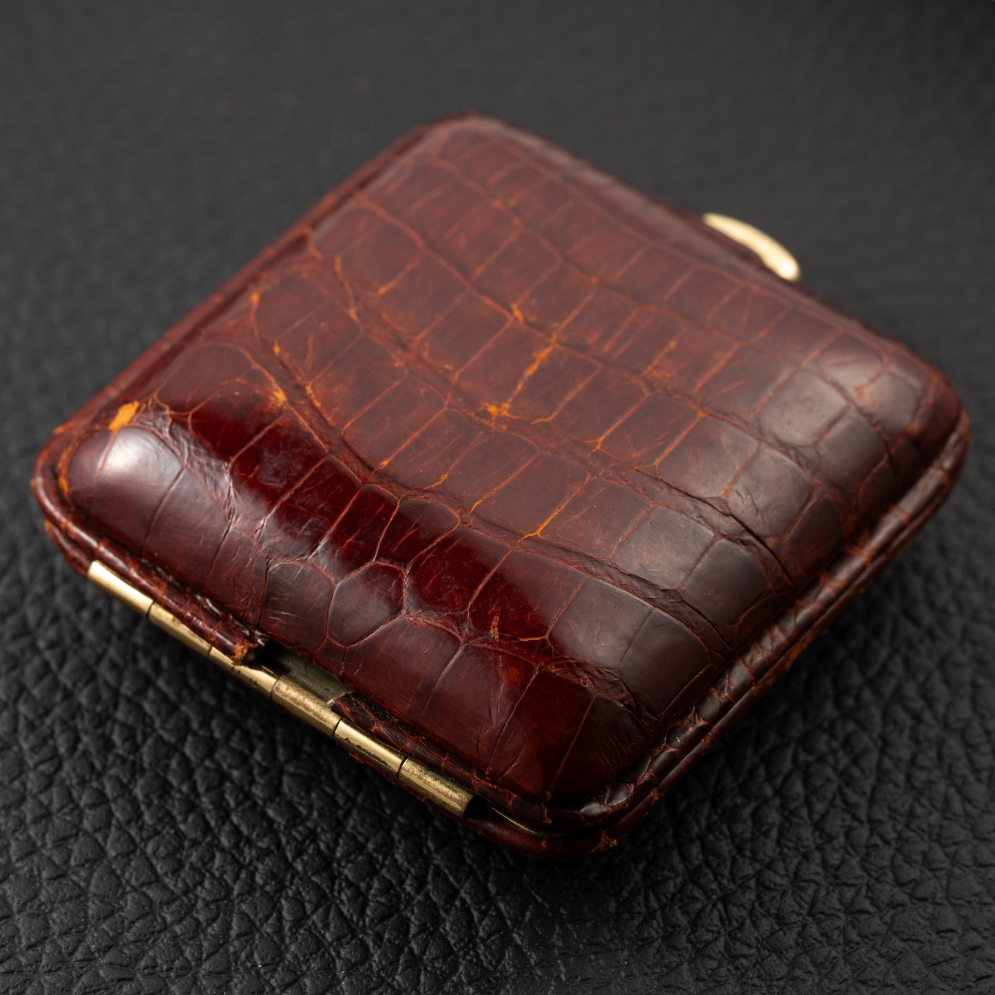 Cartier Travel Alarm Clock 8 Day Black Gilt Dial by Angelus