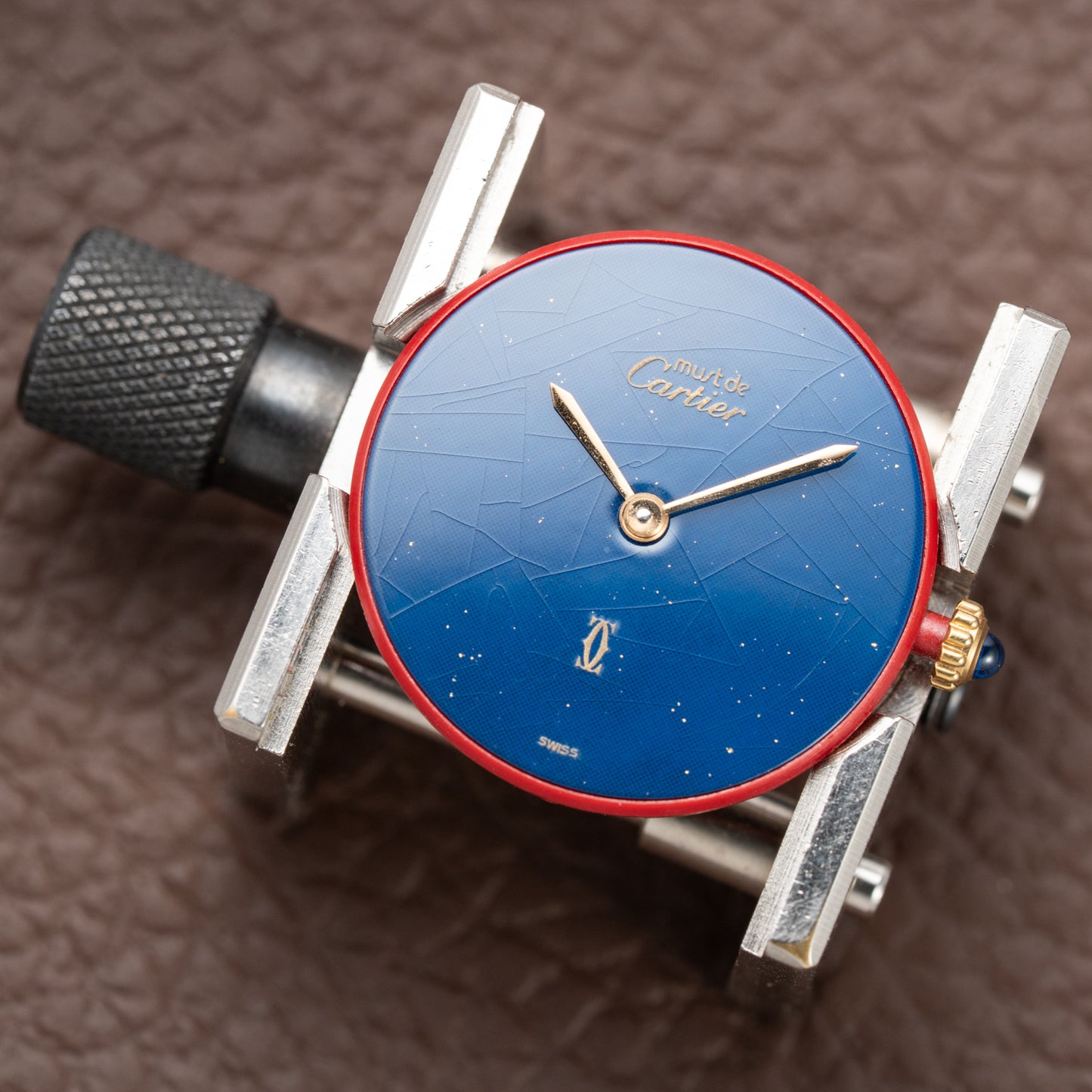 Cartier Must de Vendôme Mantel Lapis Lazuli Vermeil Ref. 590004 from the 1990s