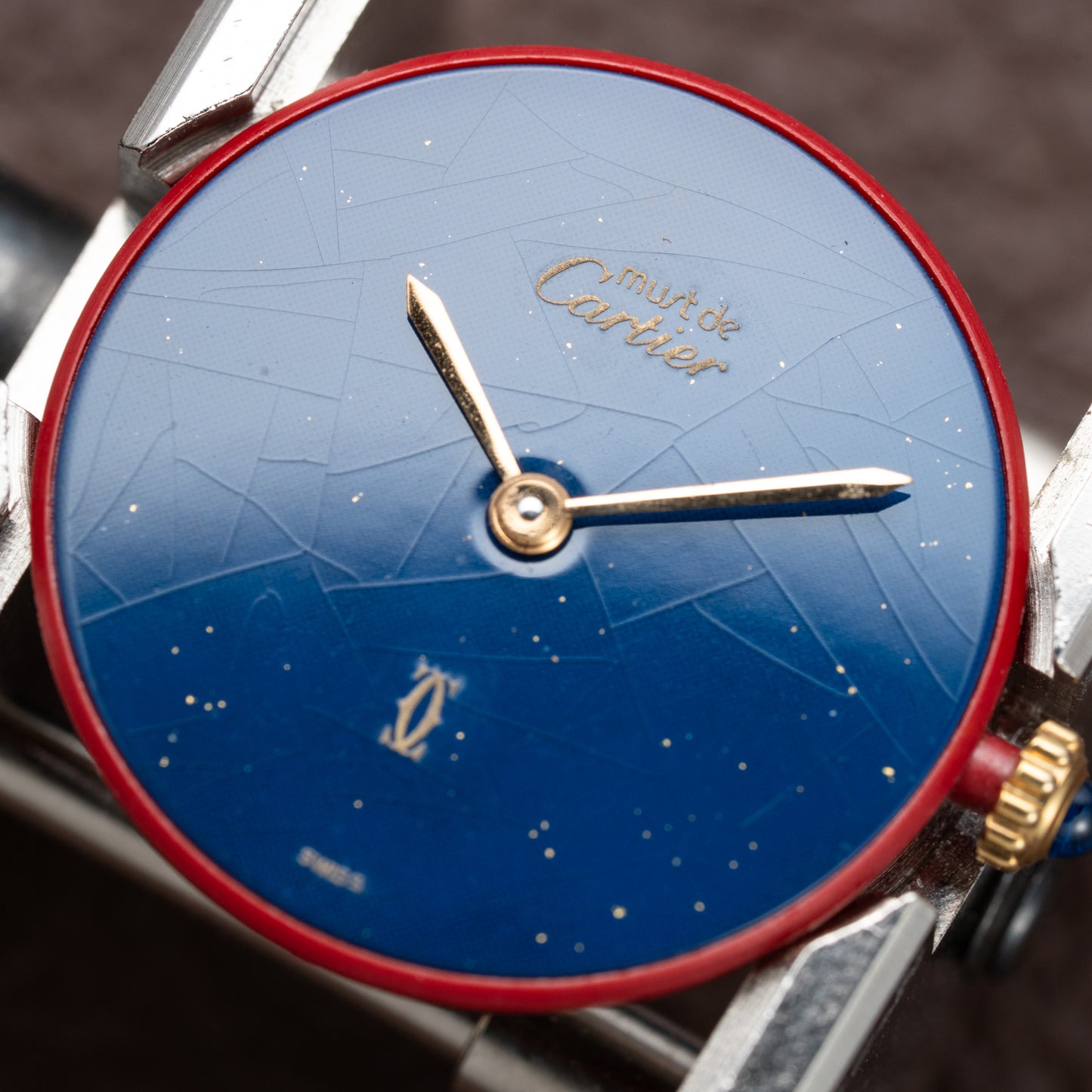 Cartier Must de Vendôme Mantel Lapis Lazuli Vermeil Ref. 590004 from the 1990s