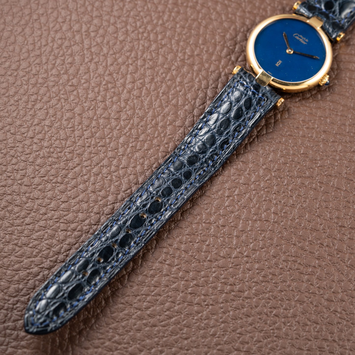 Cartier Must de Vendôme Mantel Lapis Lazuli Vermeil Ref. 590004 from the 1990s
