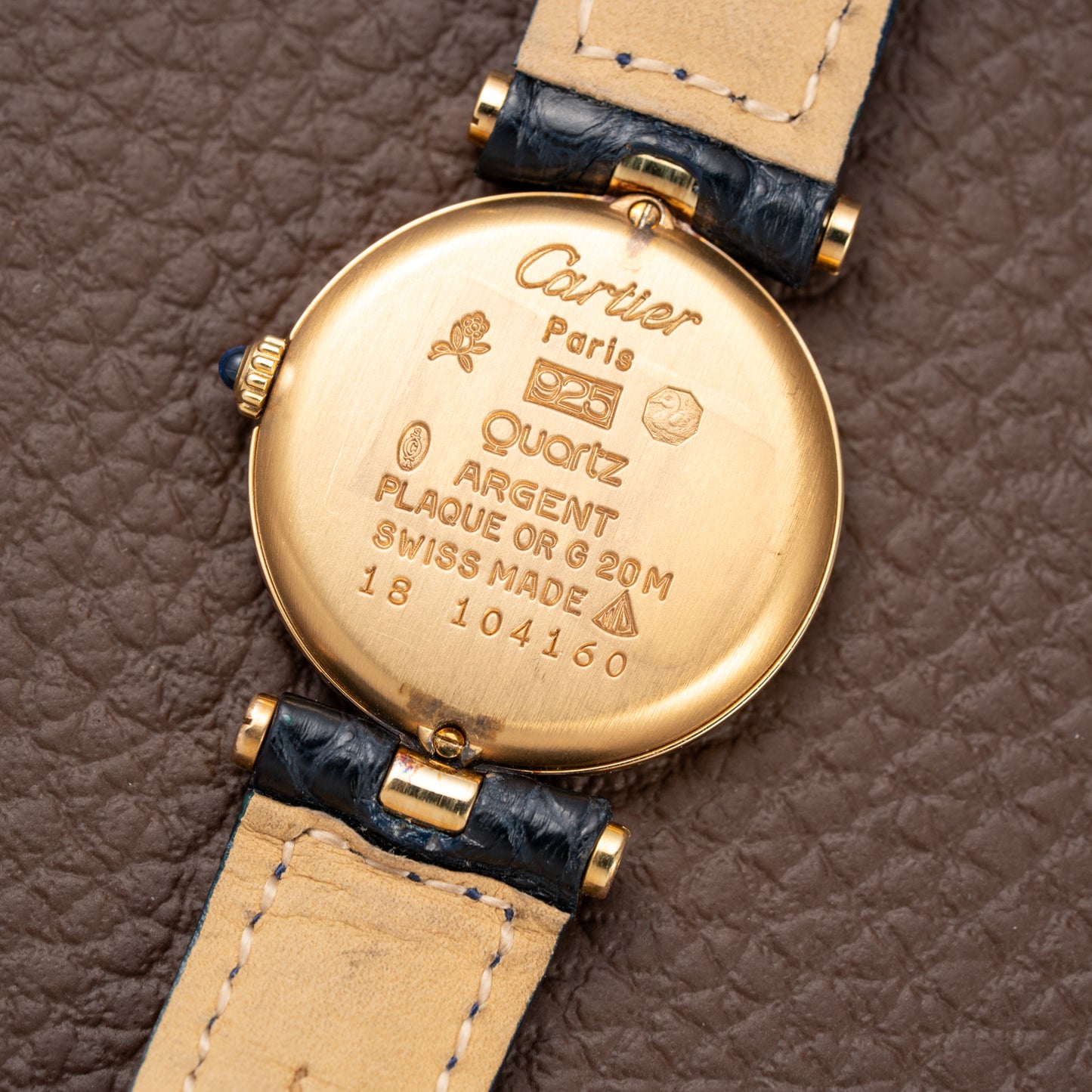Cartier Must de Vendôme Mantel Lapis Lazuli Vermeil Ref. 590004 from the 1990s