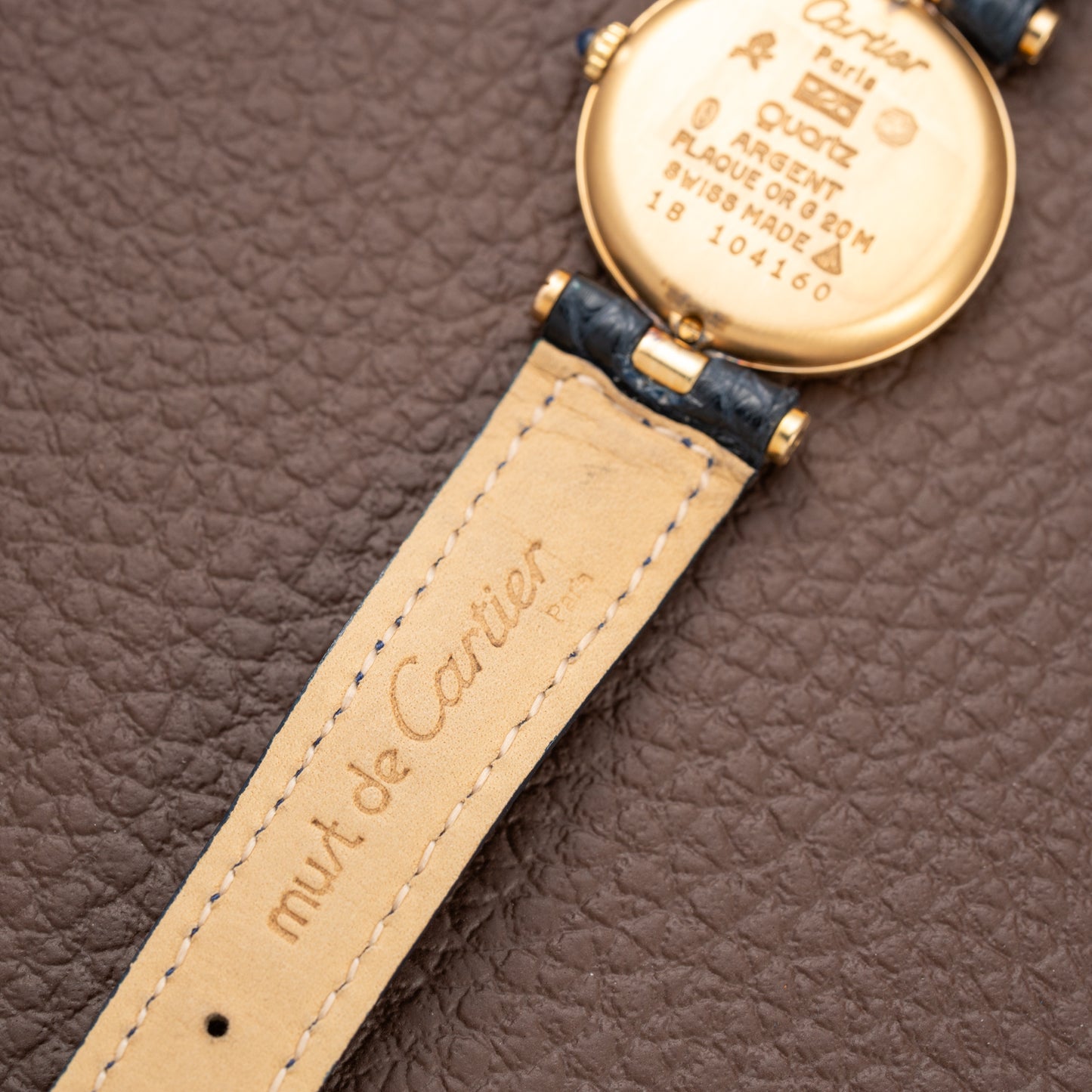 Cartier Must de Vendôme Mantel Lapis Lazuli Vermeil Ref. 590004 from the 1990s