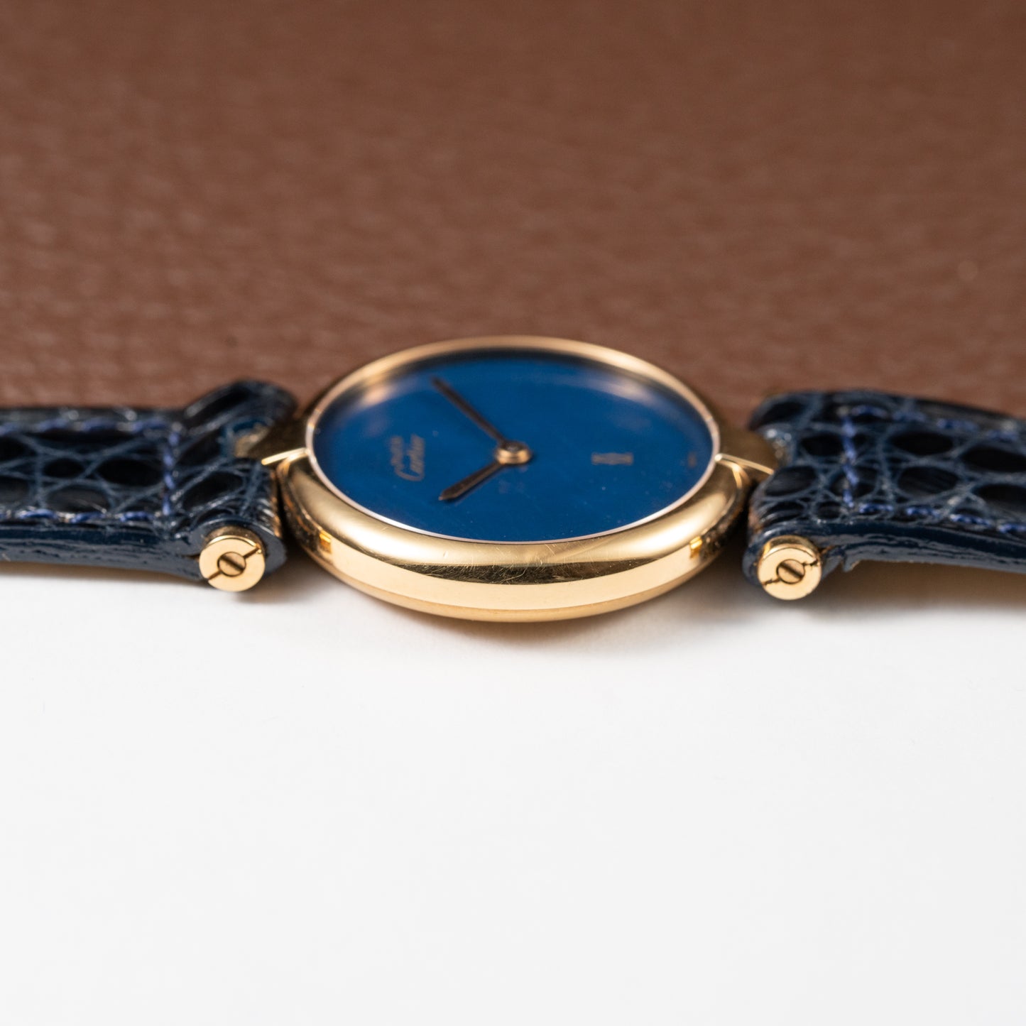 Cartier Must de Vendôme Mantel Lapis Lazuli Vermeil Ref. 590004 from the 1990s