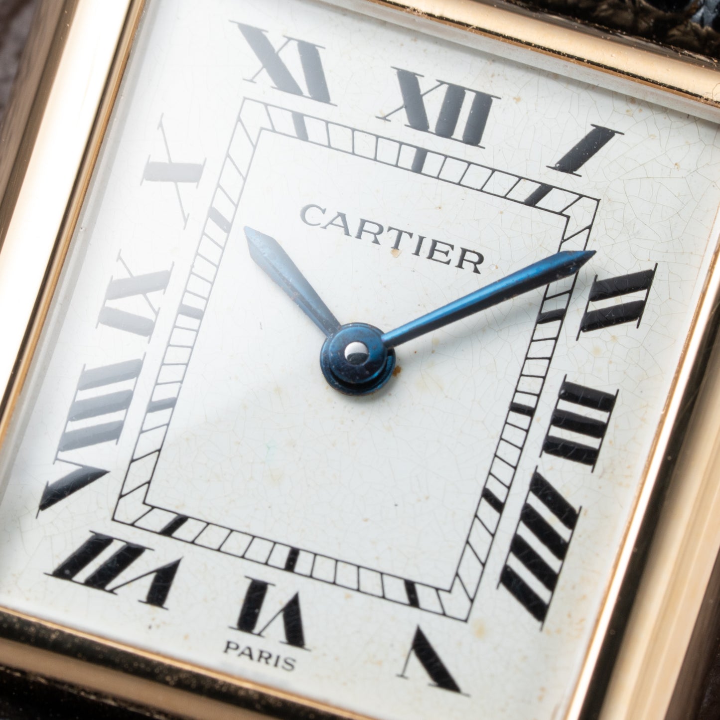 Cartier Tank Louis Paris Dial 18K Yellow Gold PM Ref 78087 from 1980s
