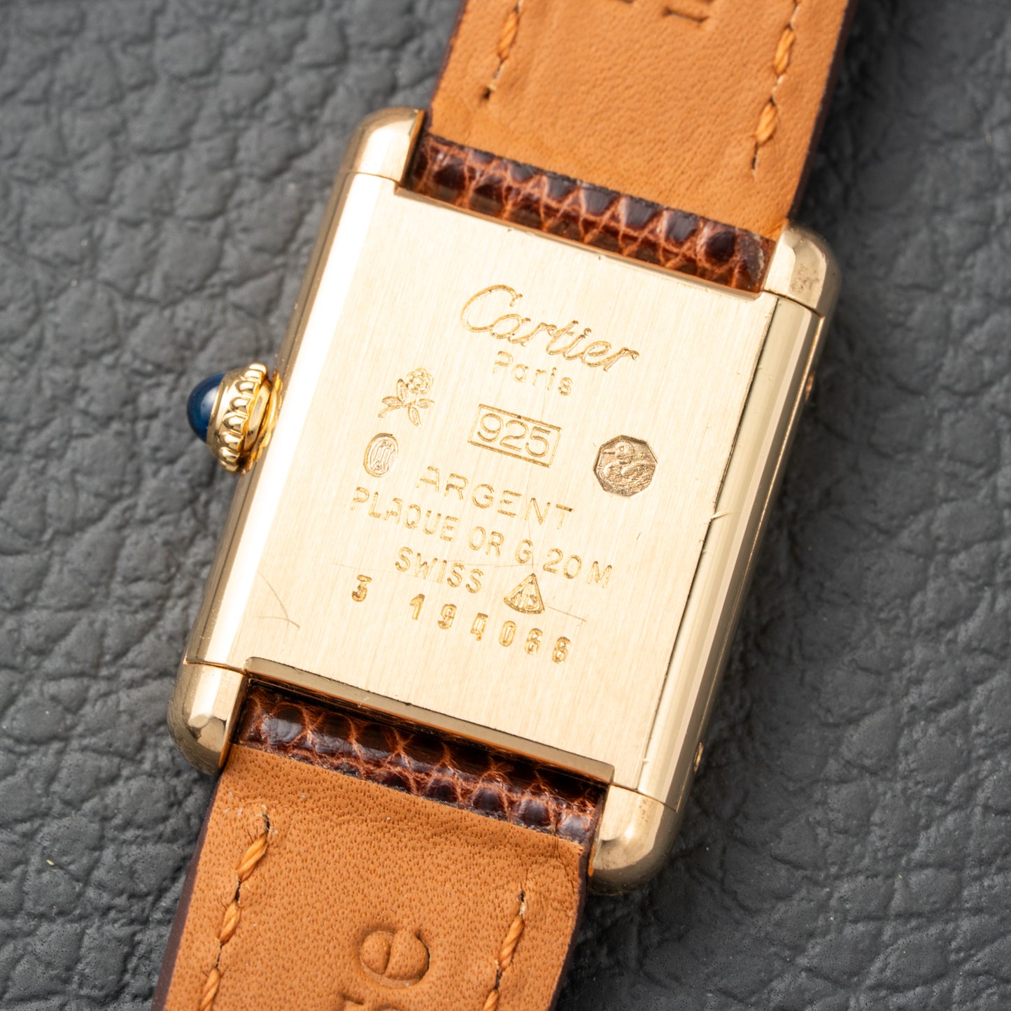Cartier Tank Must de Roman Lemon Dial Vermeil PM 1980s