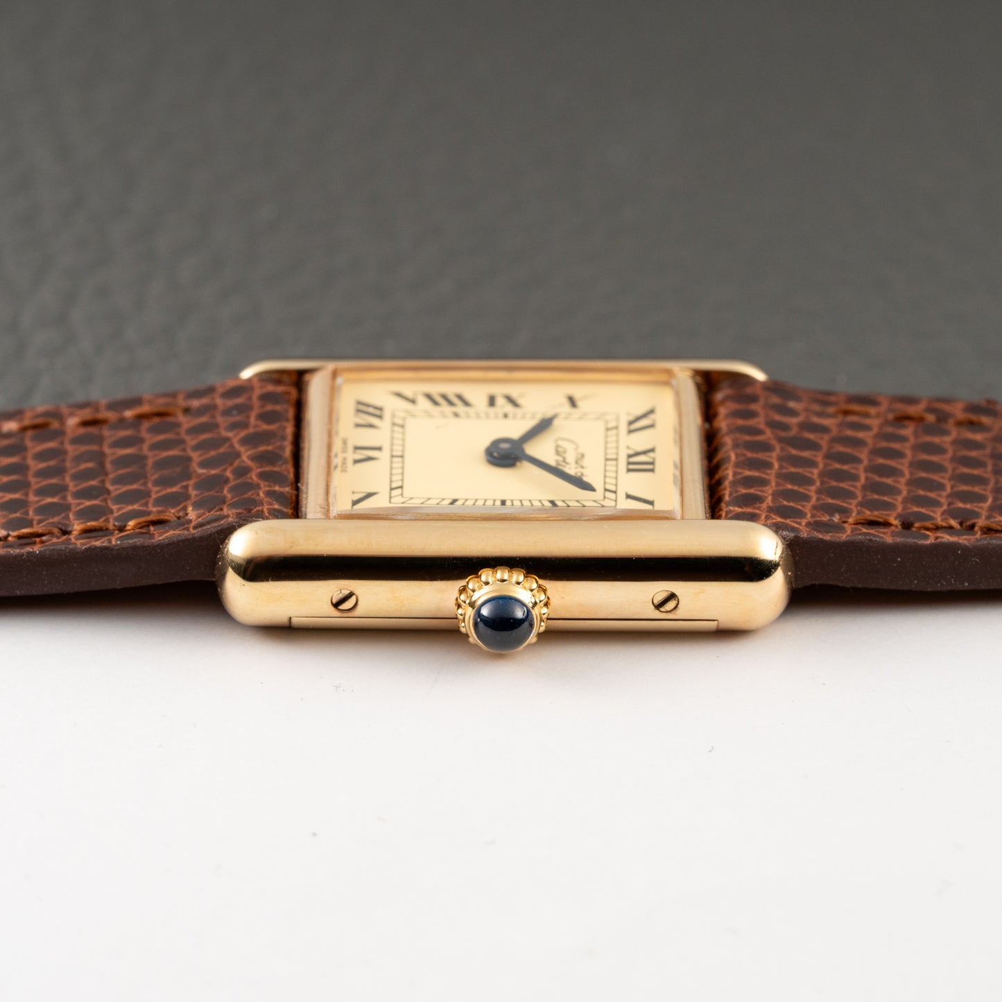 Cartier Tank Must de Roman Lemon Dial Vermeil PM 1980s