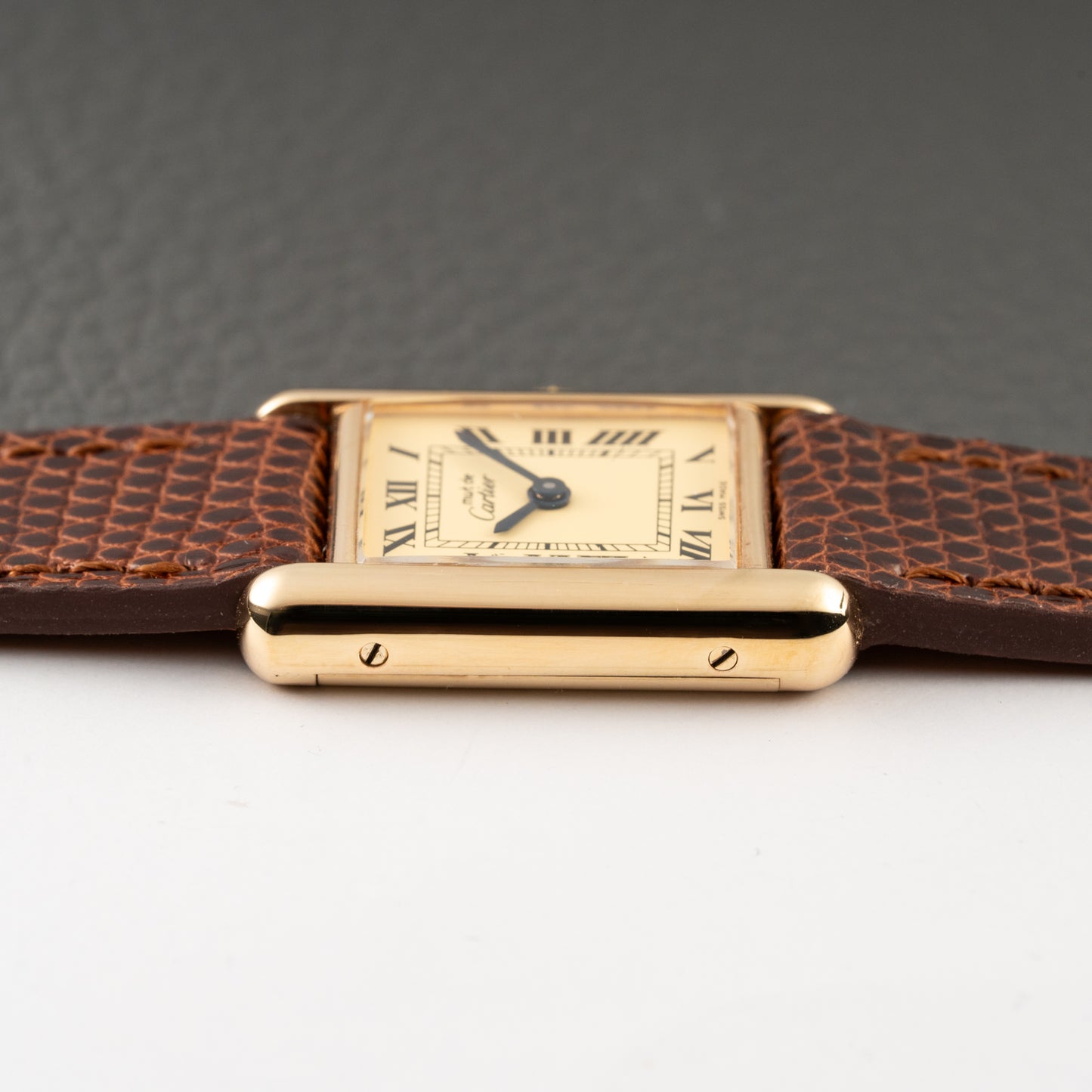 Cartier Tank Must de Roman Lemon Dial Vermeil PM 1980s