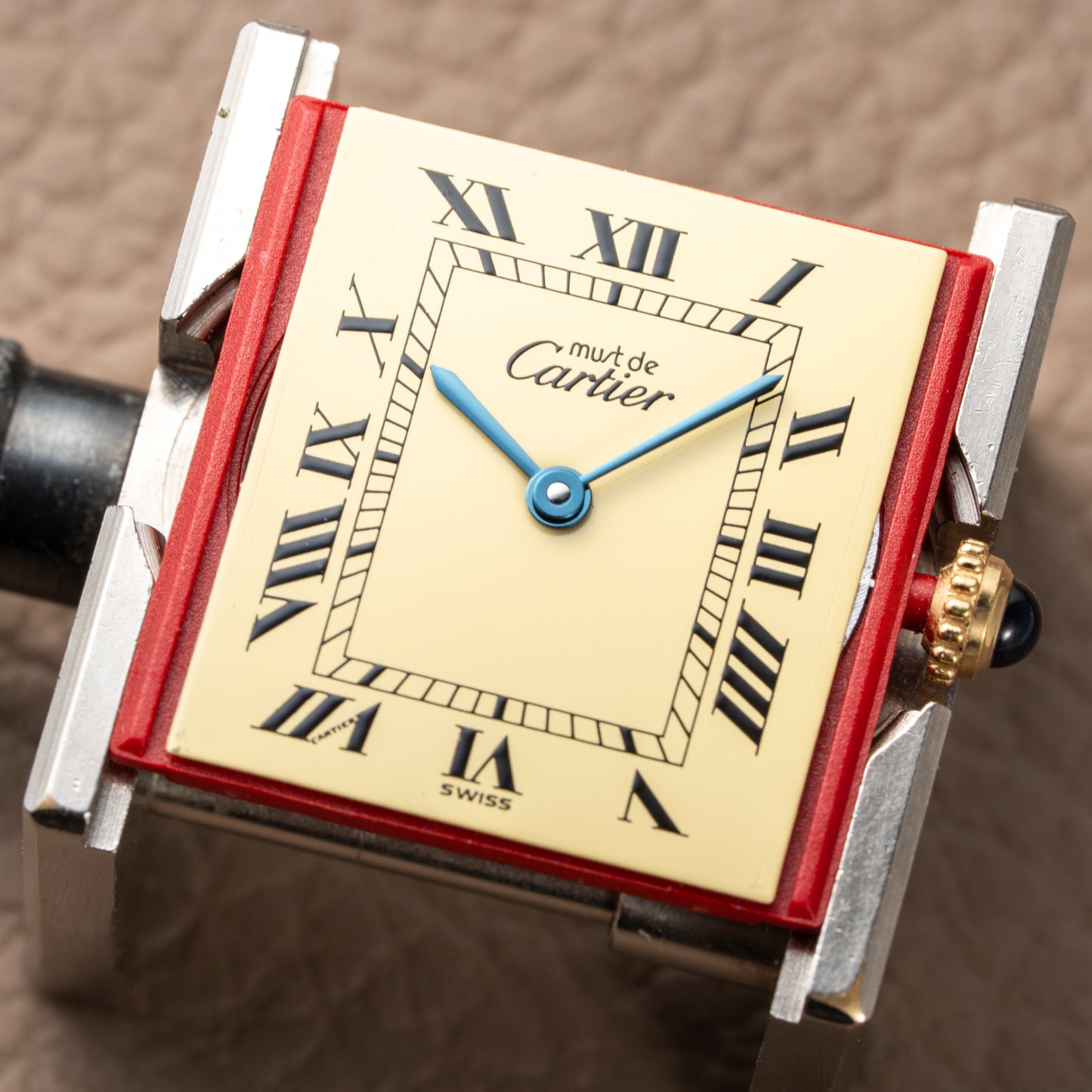 Cartier Tank Must de Vermeil Lemon Romen Dial Ref 590005 Full Set from 1990