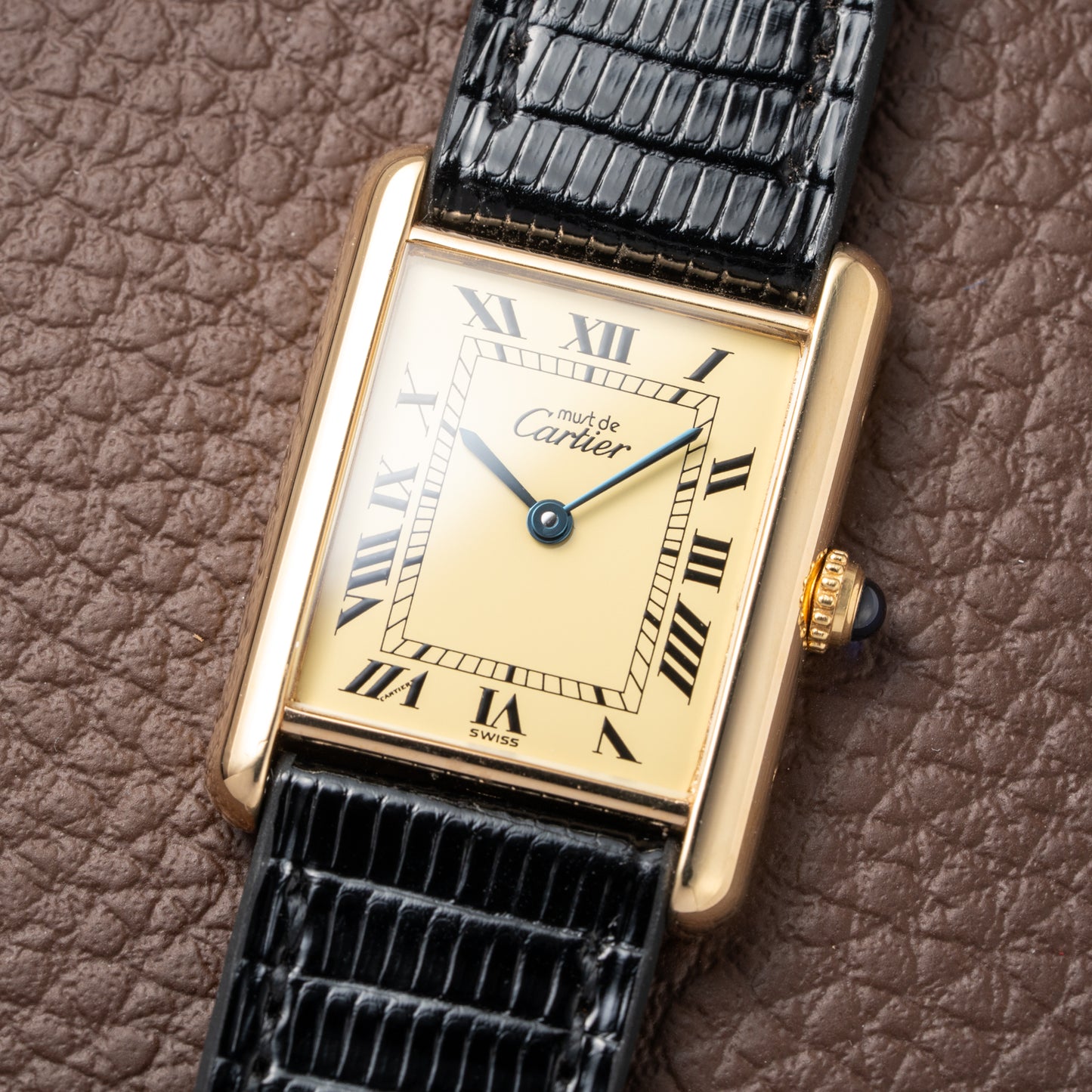Cartier Tank Must de Vermeil Lemon Romen Dial Ref 590005 Full Set from 1990