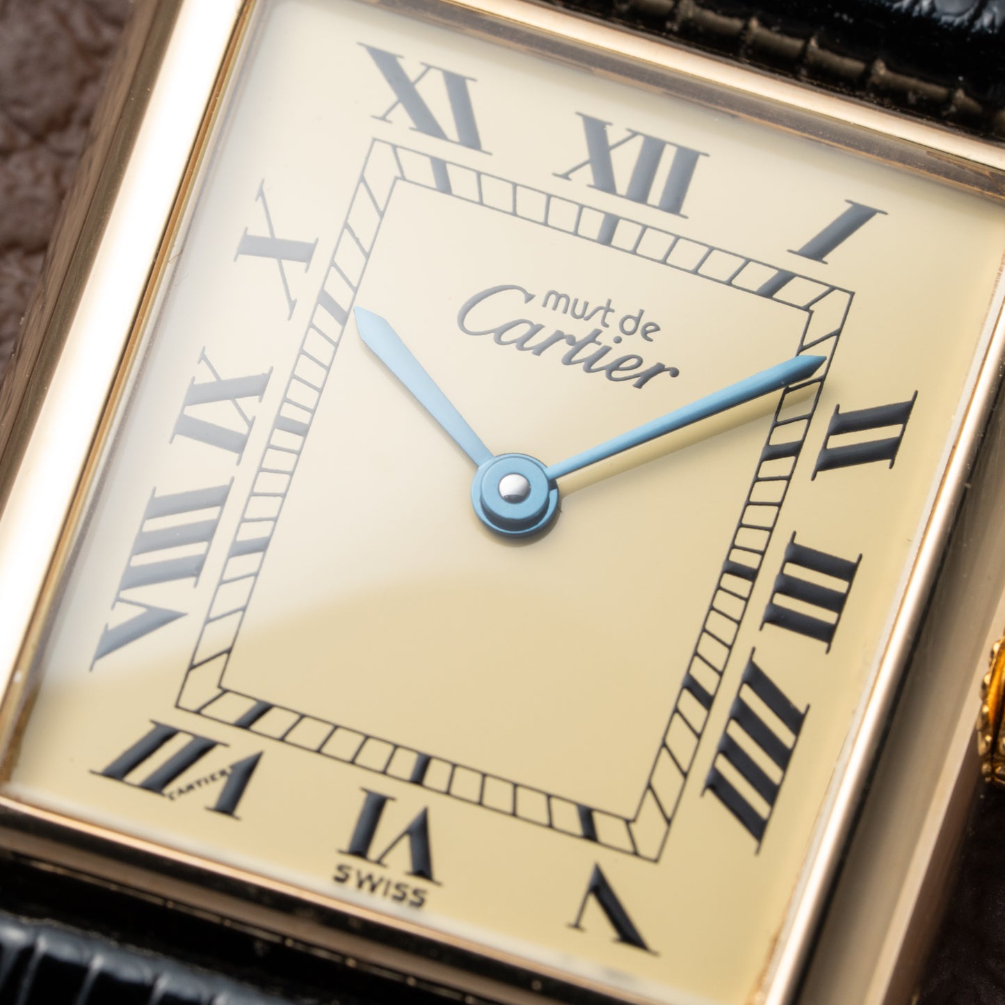Cartier Tank Must de Vermeil Lemon Romen Dial Ref 590005 Full Set from 1990