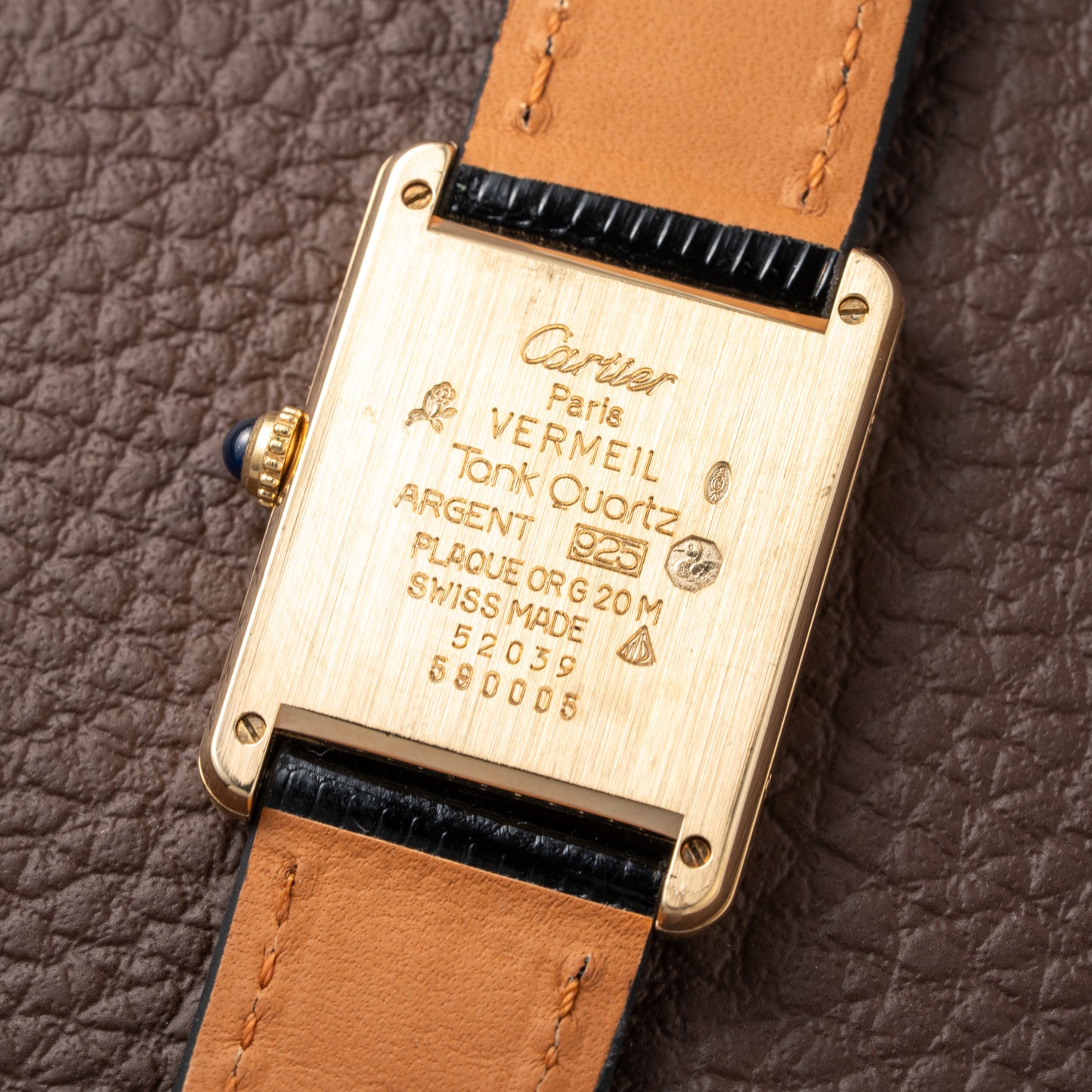 Cartier Tank Must de Vermeil Lemon Romen Dial Ref 590005 Full Set from 1990