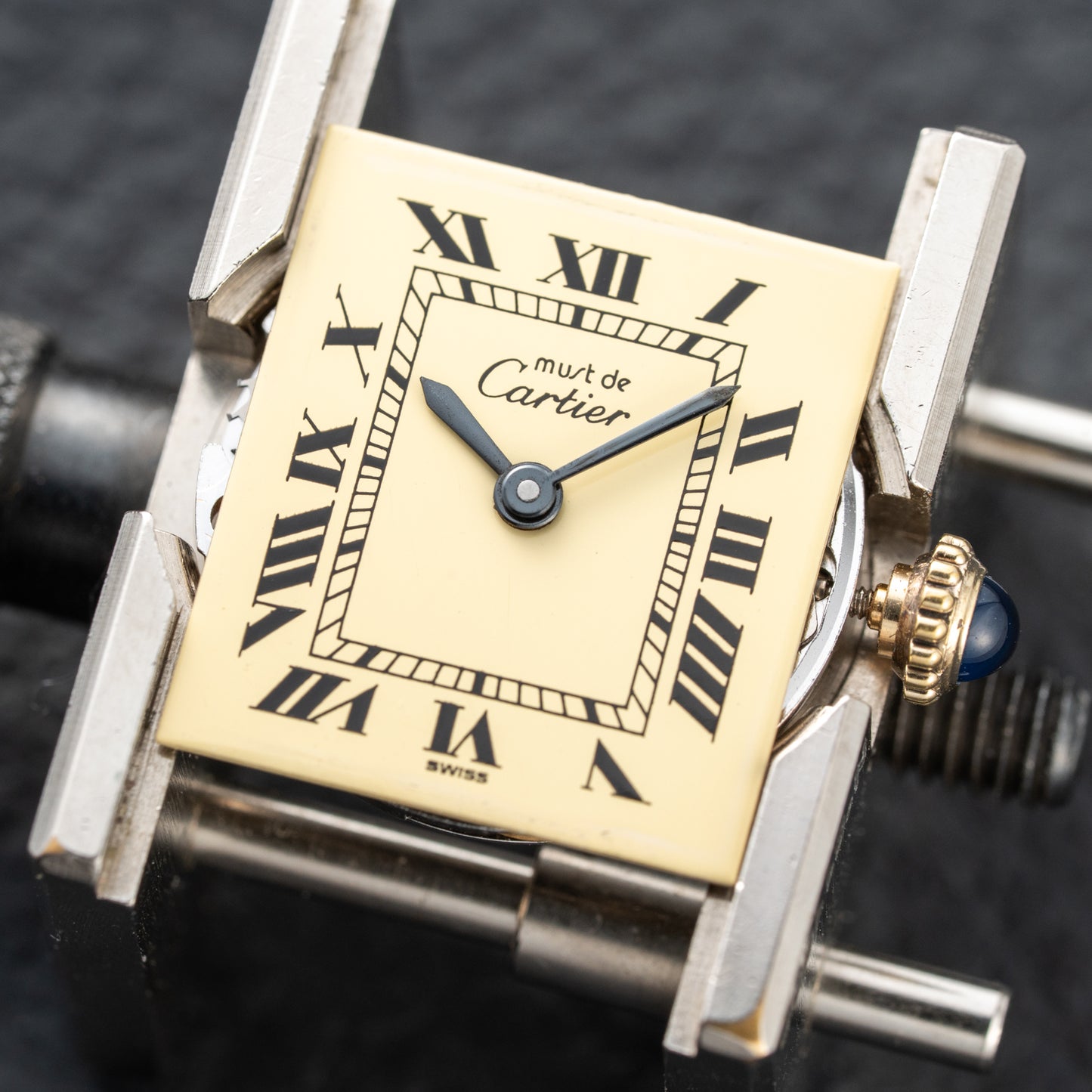 Cartier Tank Must de Roman Lemon Dial Vermeil PM 1980s