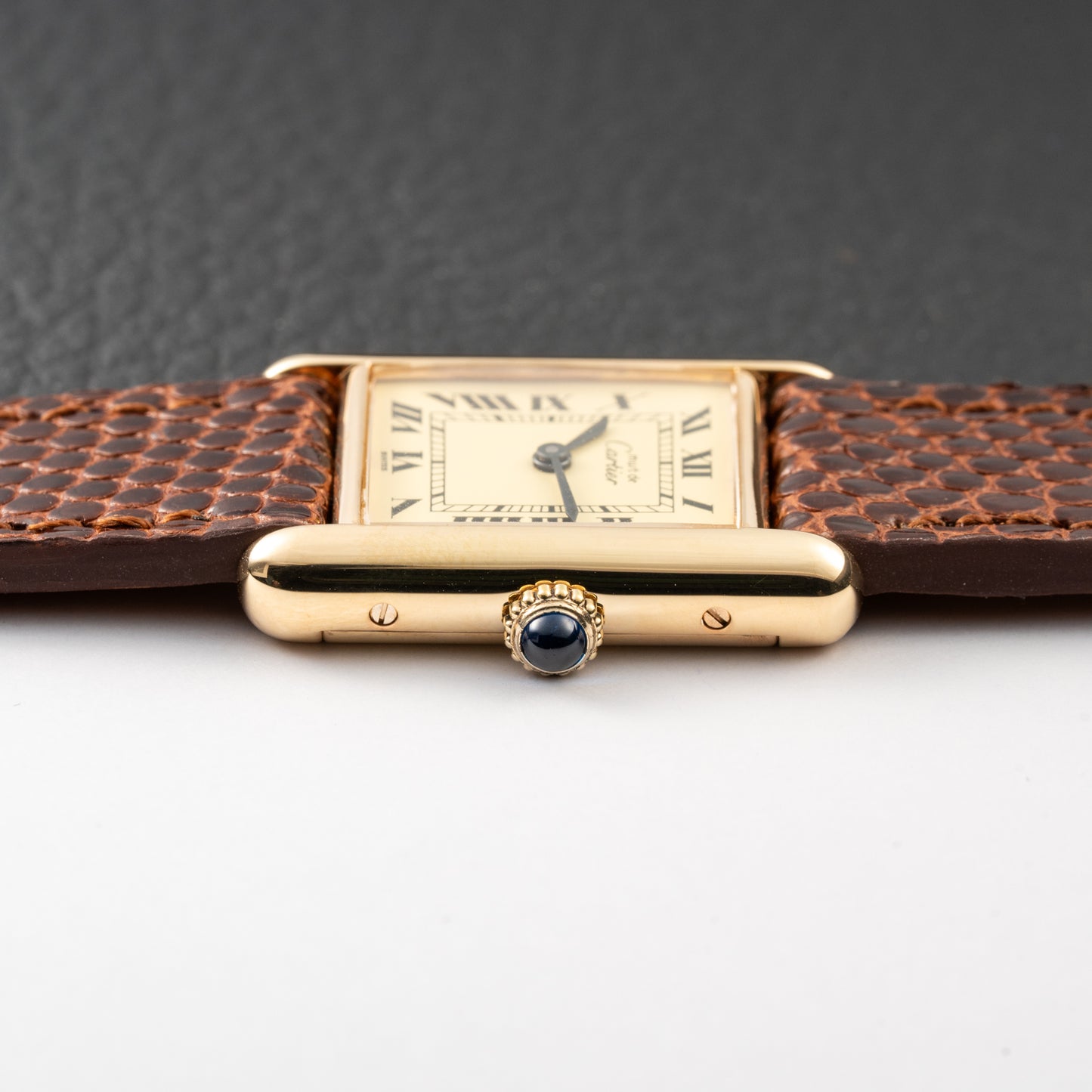 Cartier Tank Must de Roman Lemon Dial Vermeil PM 1980s