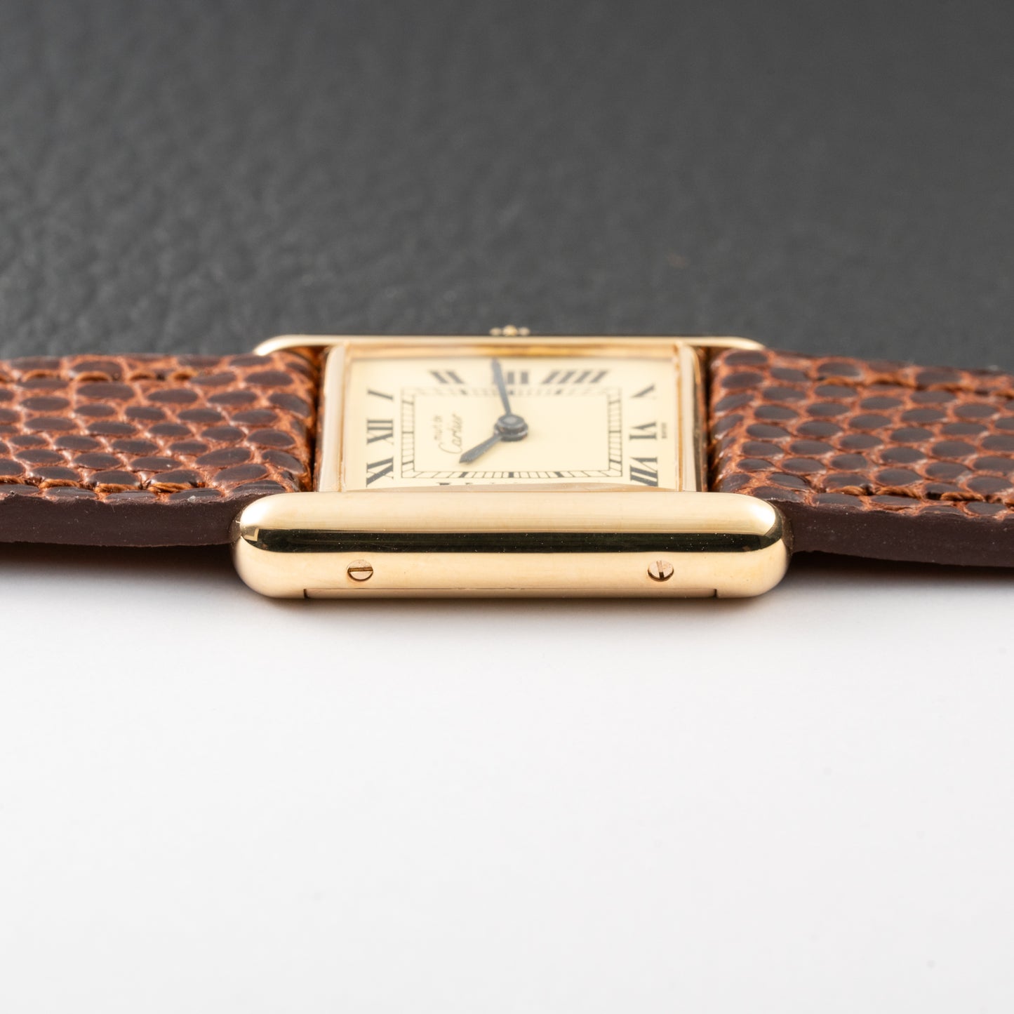 Cartier Tank Must de Roman Lemon Dial Vermeil PM 1980s