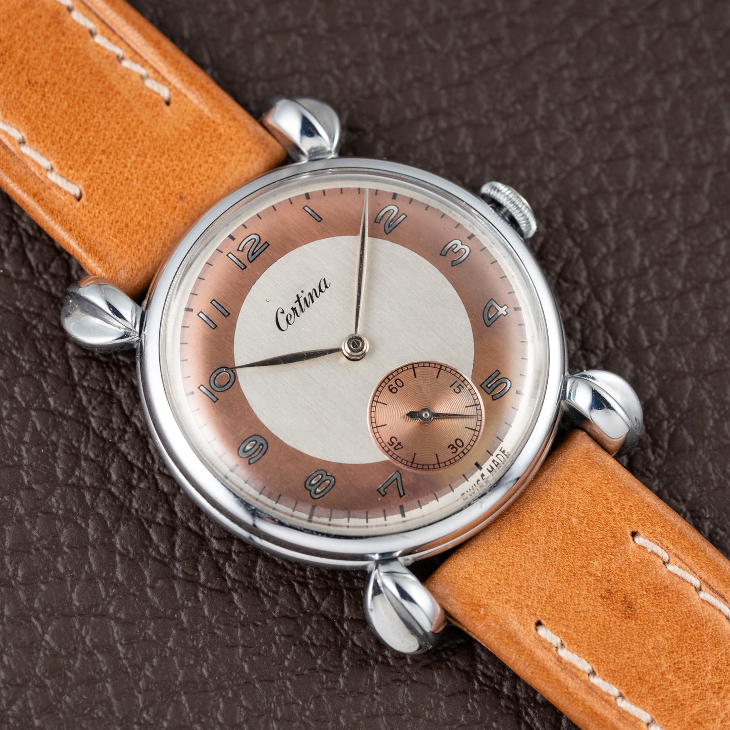 Certina Fancy Lugs Two-Tone Dial NOS 1940/50s
