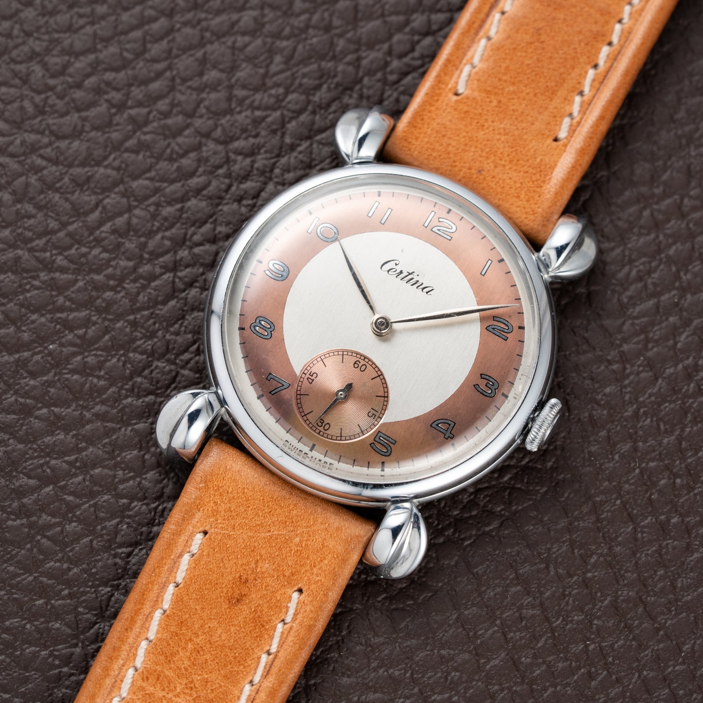 Certina Fancy Lugs Two-Tone Dial NOS 1940/50s