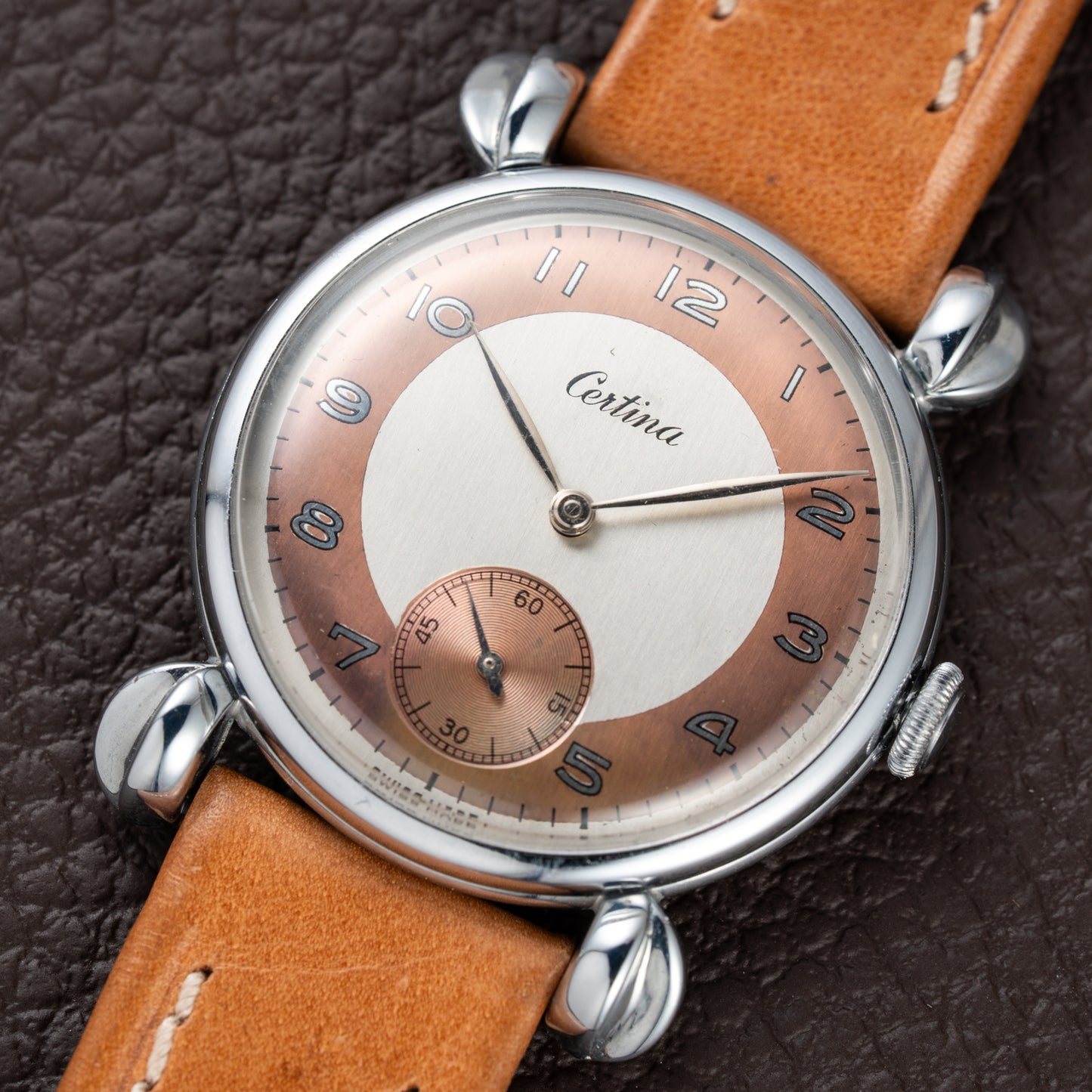 Certina Fancy Lugs Two-Tone Dial NOS 1940/50s