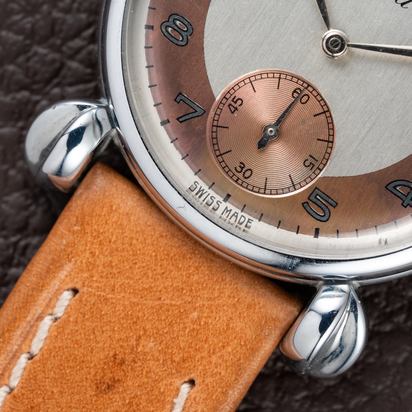 Certina Fancy Lugs Two-Tone Dial NOS 1940/50s