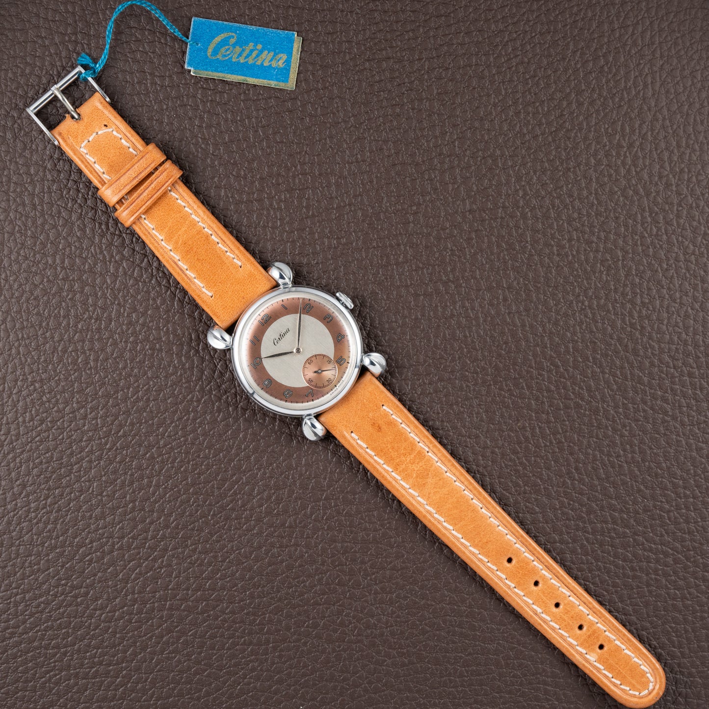 Certina Fancy Lugs Two-Tone Dial NOS 1940/50s