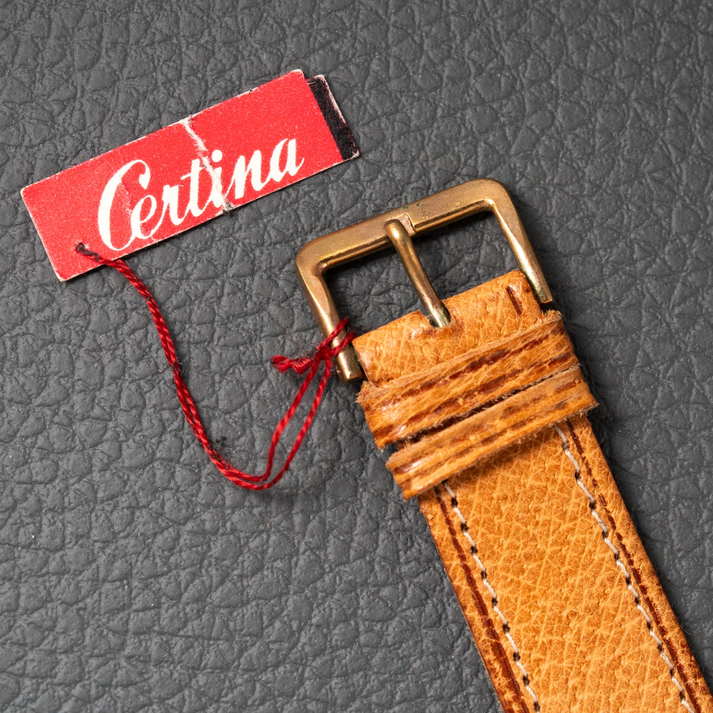 Certina NOS Square Two Tone Black & Salmon Dial 1940/50s