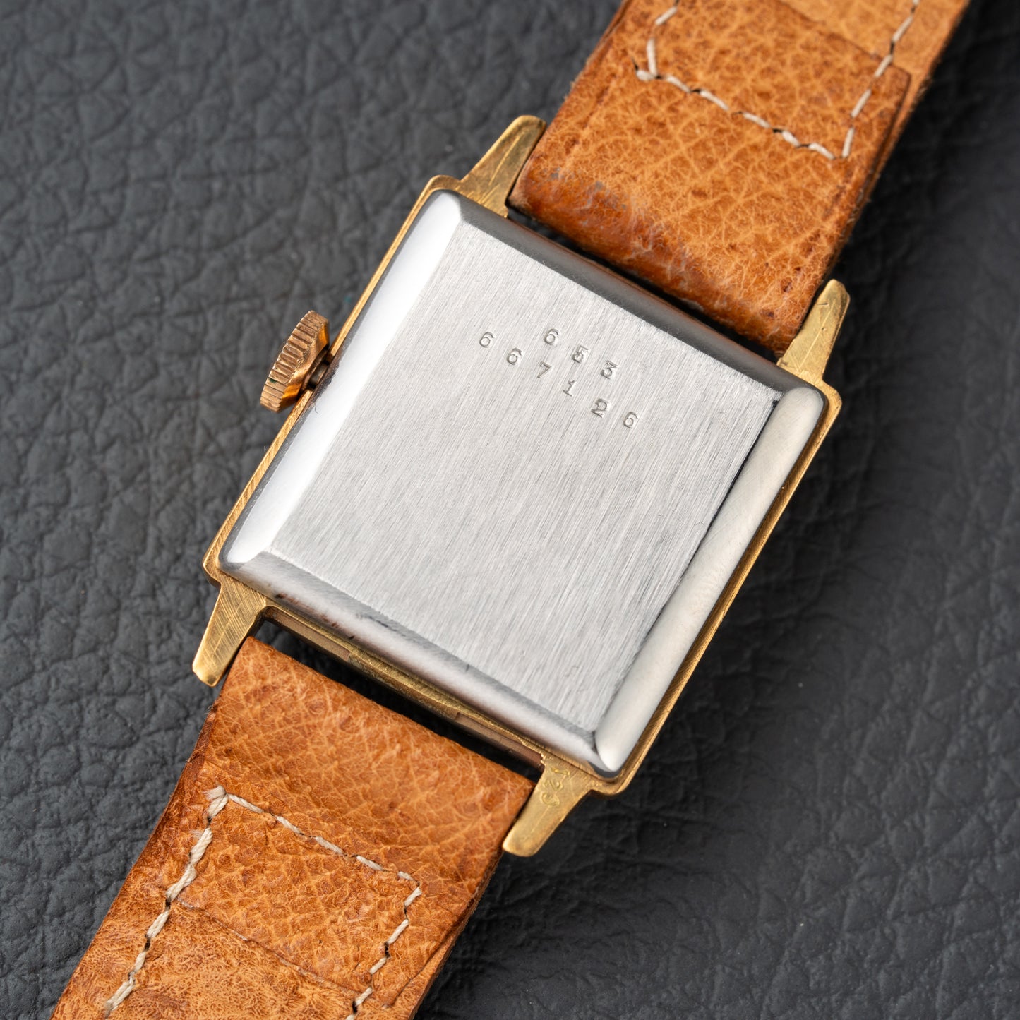 Certina NOS Square Two Tone Black & Salmon Dial 1940/50s