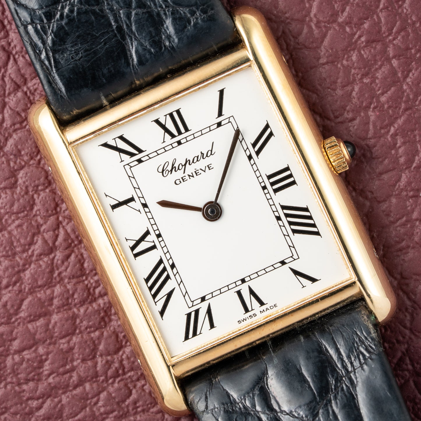 Chopard Tank XL Oversize Jumbo 18k Yellow Gold Quartz Ref 2221 from 1980s