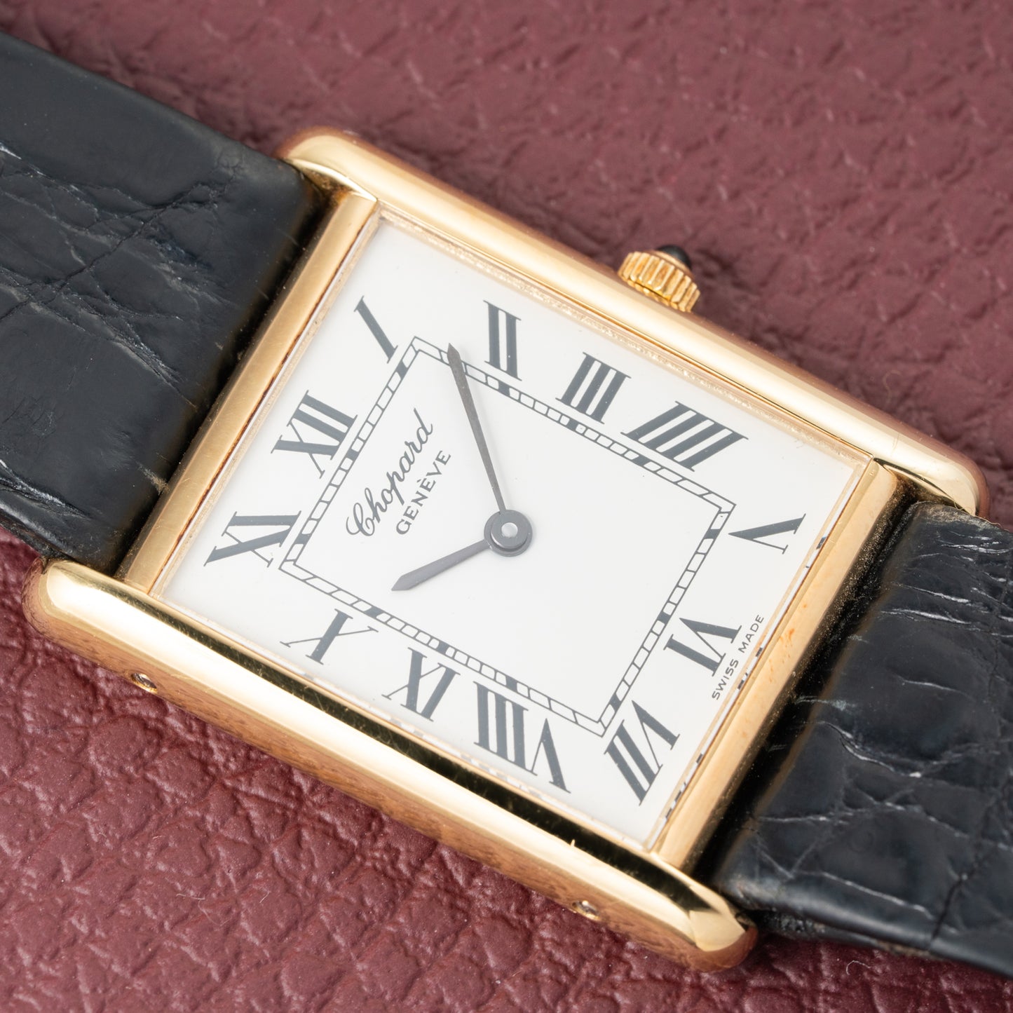 Chopard Tank XL Oversize Jumbo 18k Yellow Gold Quartz Ref 2221 from 1980s
