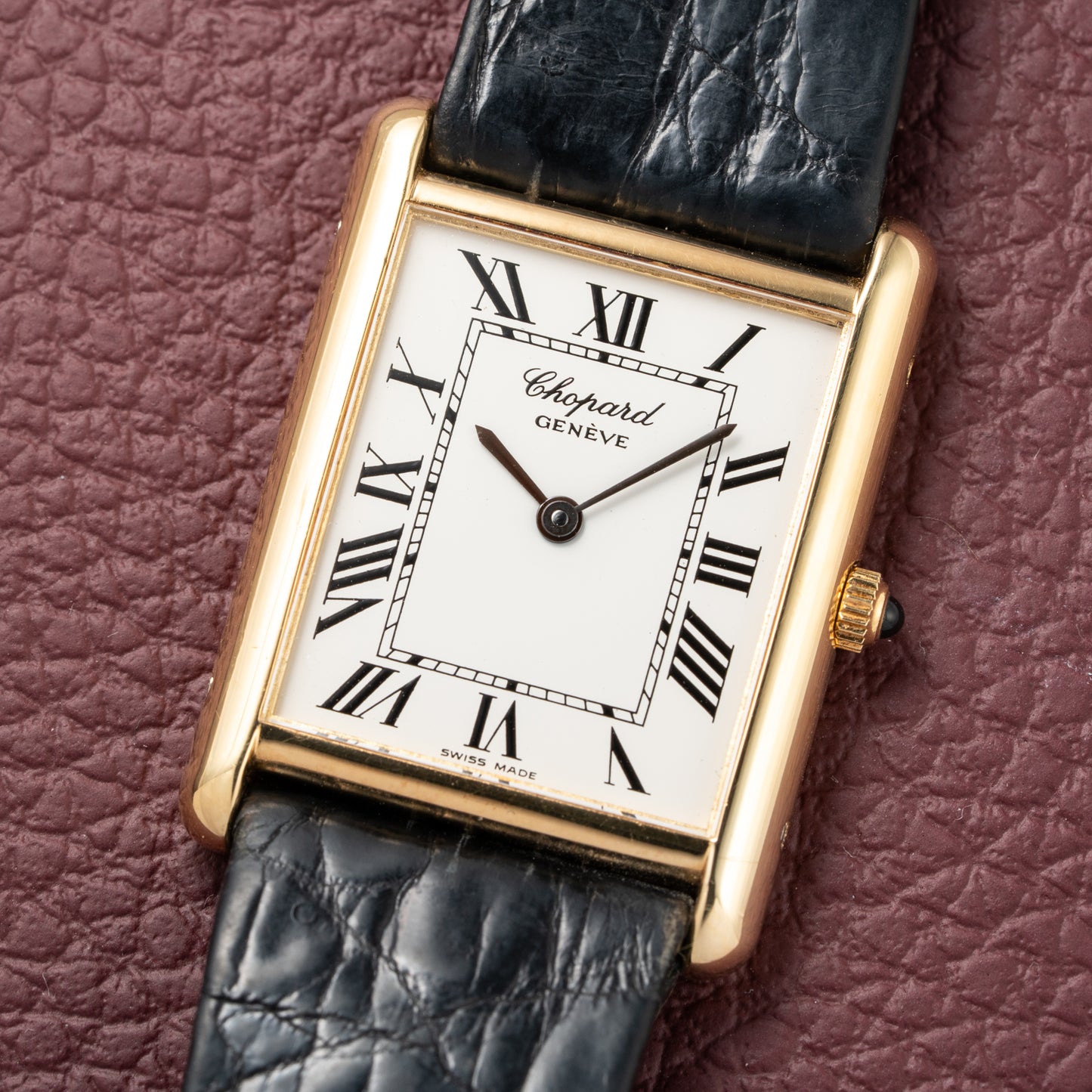 Chopard Tank XL Oversize Jumbo 18k Yellow Gold Quartz Ref 2221 from 1980s