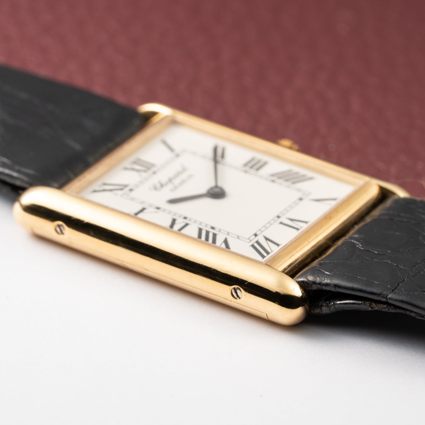 Chopard Tank XL Oversize Jumbo 18k Yellow Gold Quartz Ref 2221 from 1980s
