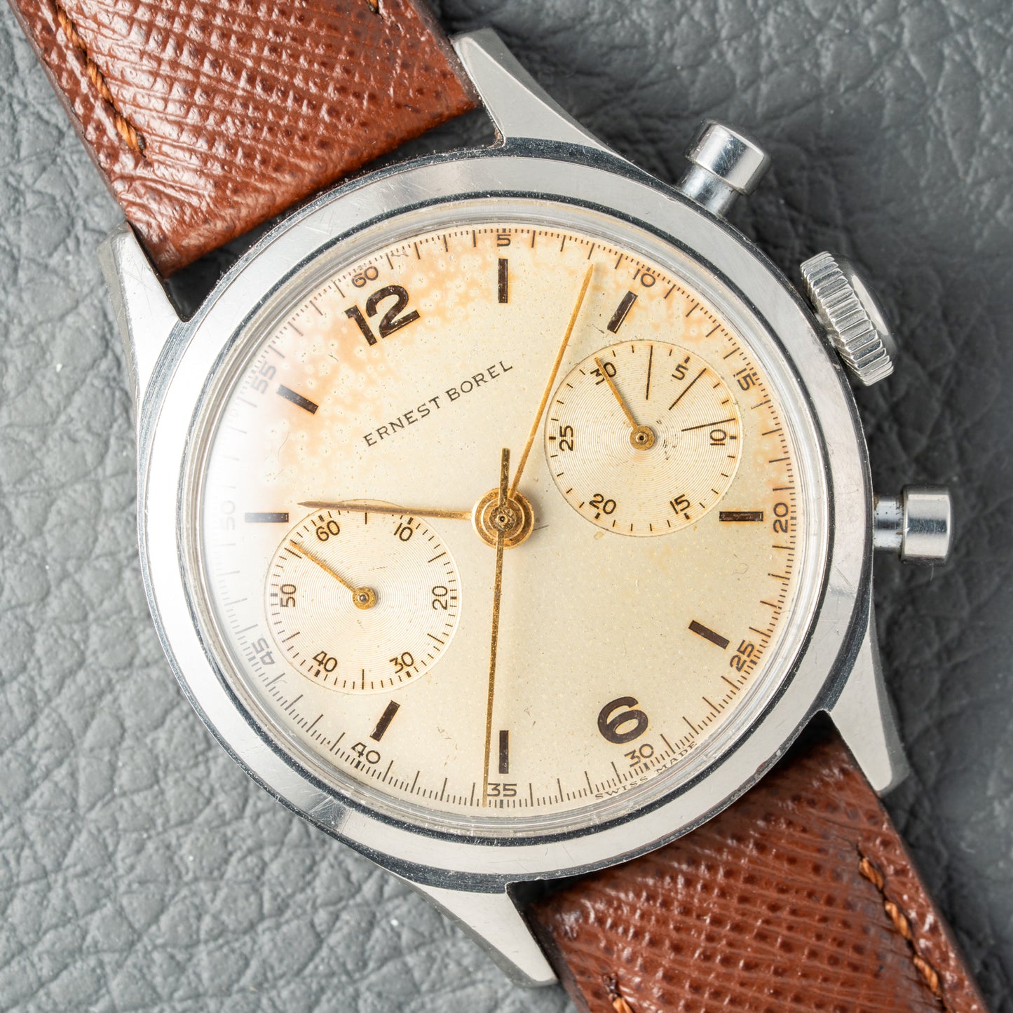Ernest Borel Chronograph Valjoux 23 Waterproof Oversize 1950s