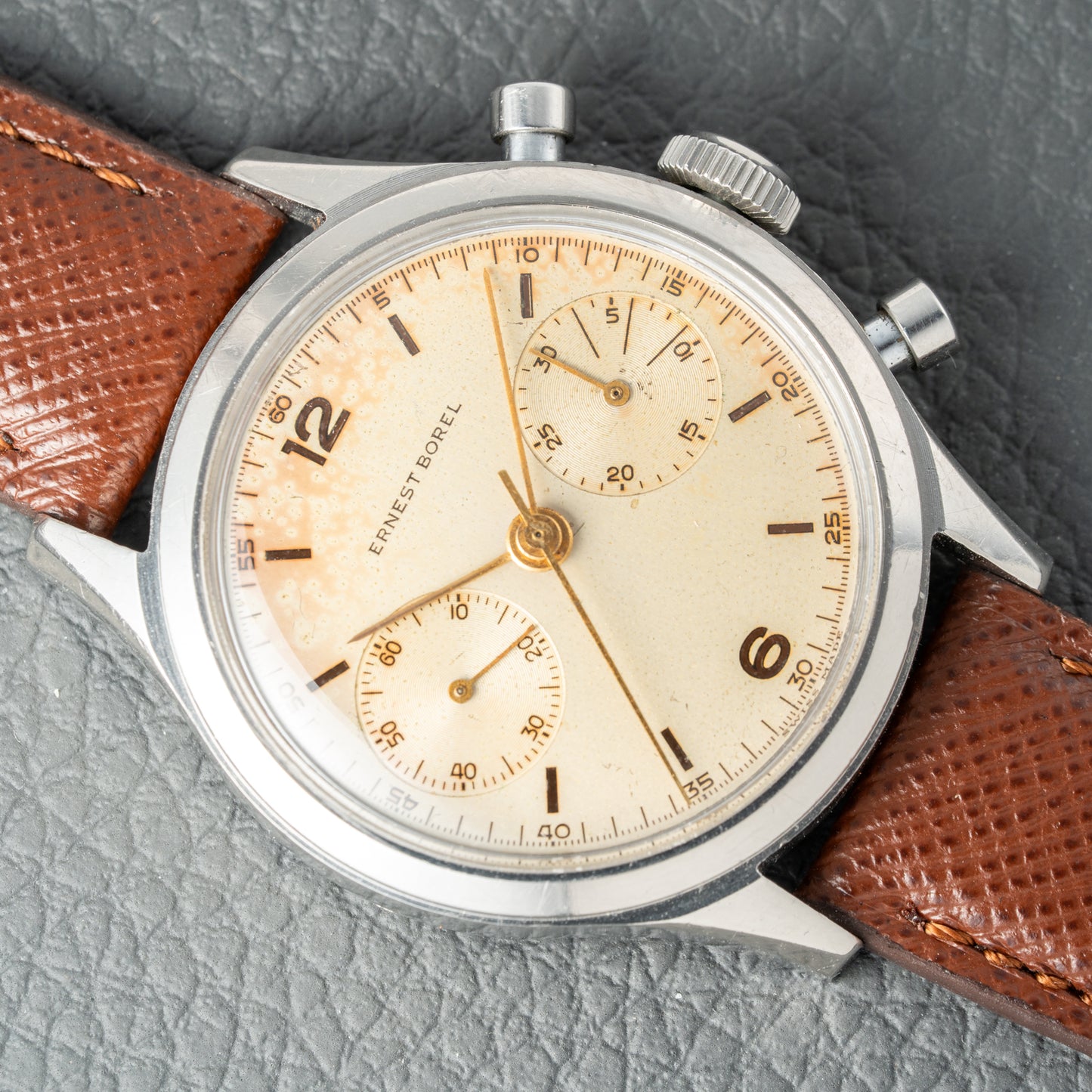 Ernest Borel Chronograph Valjoux 23 Waterproof Oversize 1950s