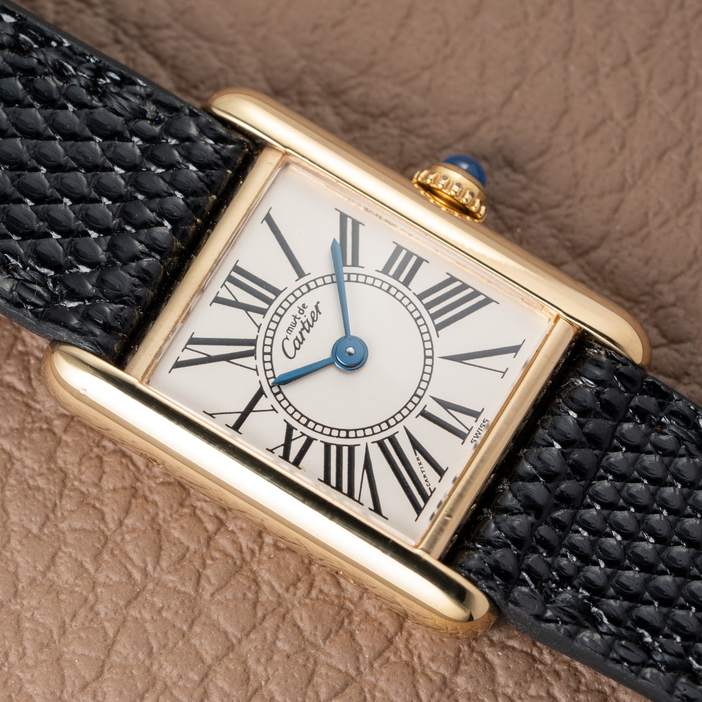 Cartier Must de Tank Vermeil White Opaline Roman Dial PM Ref. 5057001