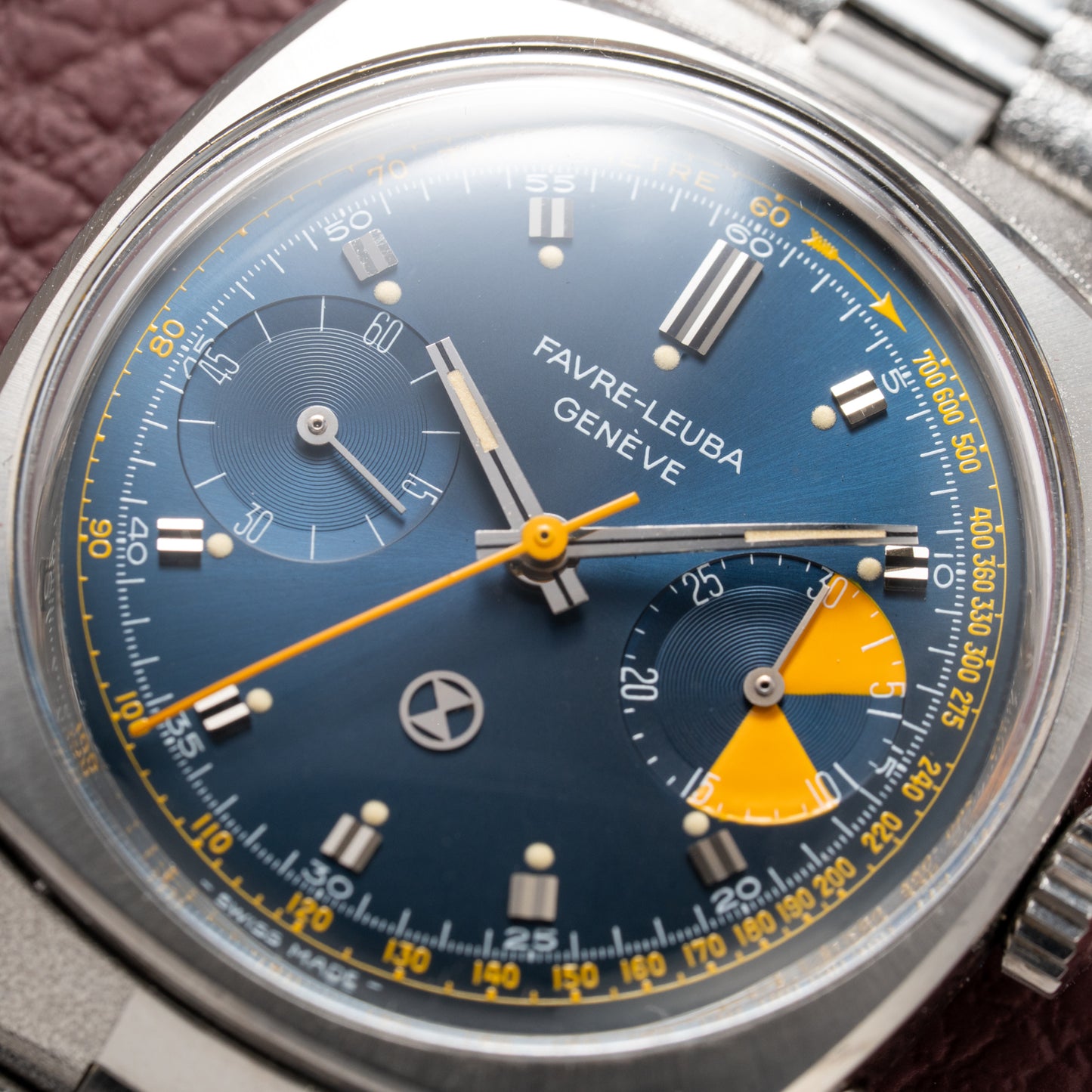 Favre-Leuba Blue Chronograph Valjoux 23 Ref. 30233 from 1970s