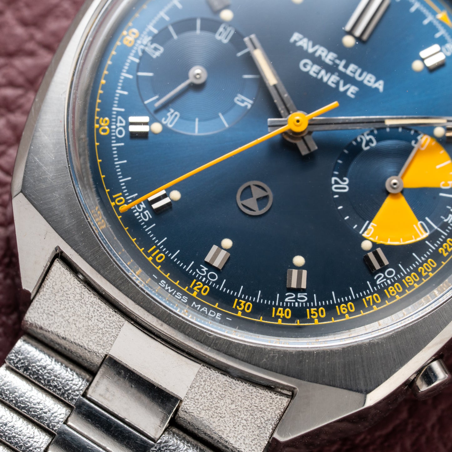 Favre-Leuba Blue Chronograph Valjoux 23 Ref. 30233 from 1970s