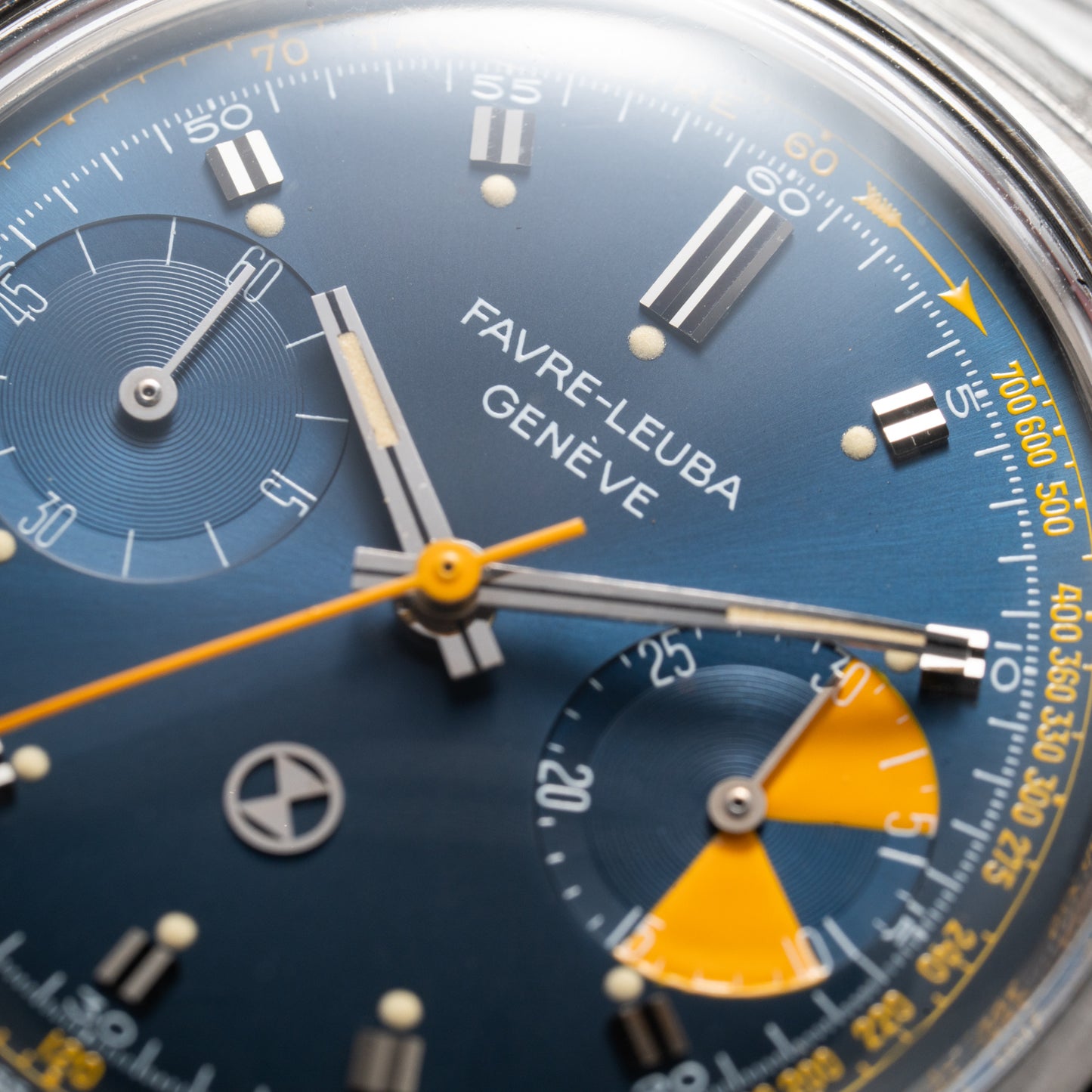 Favre-Leuba Blue Chronograph Valjoux 23 Ref. 30233 from 1970s