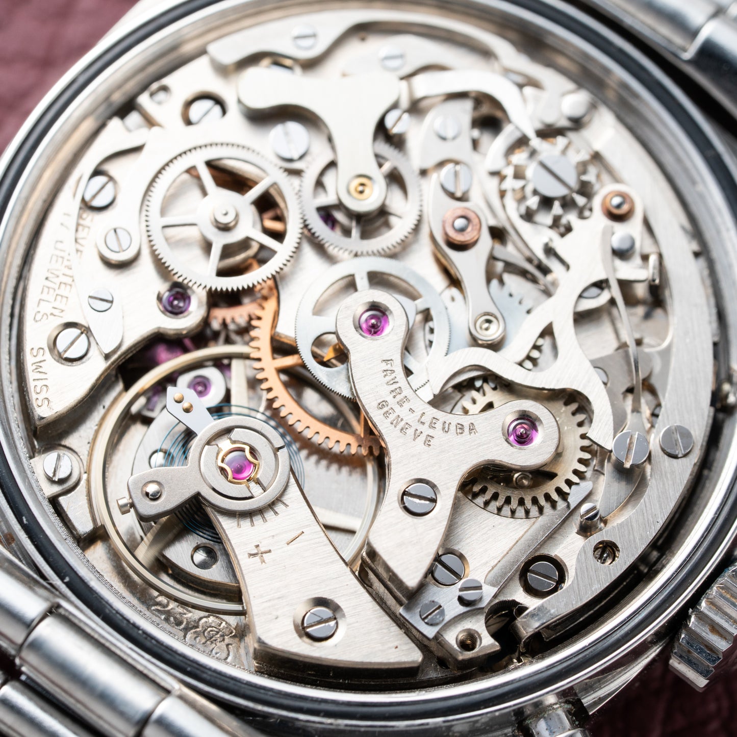Favre-Leuba Blue Chronograph Valjoux 23 Ref. 30233 from 1970s