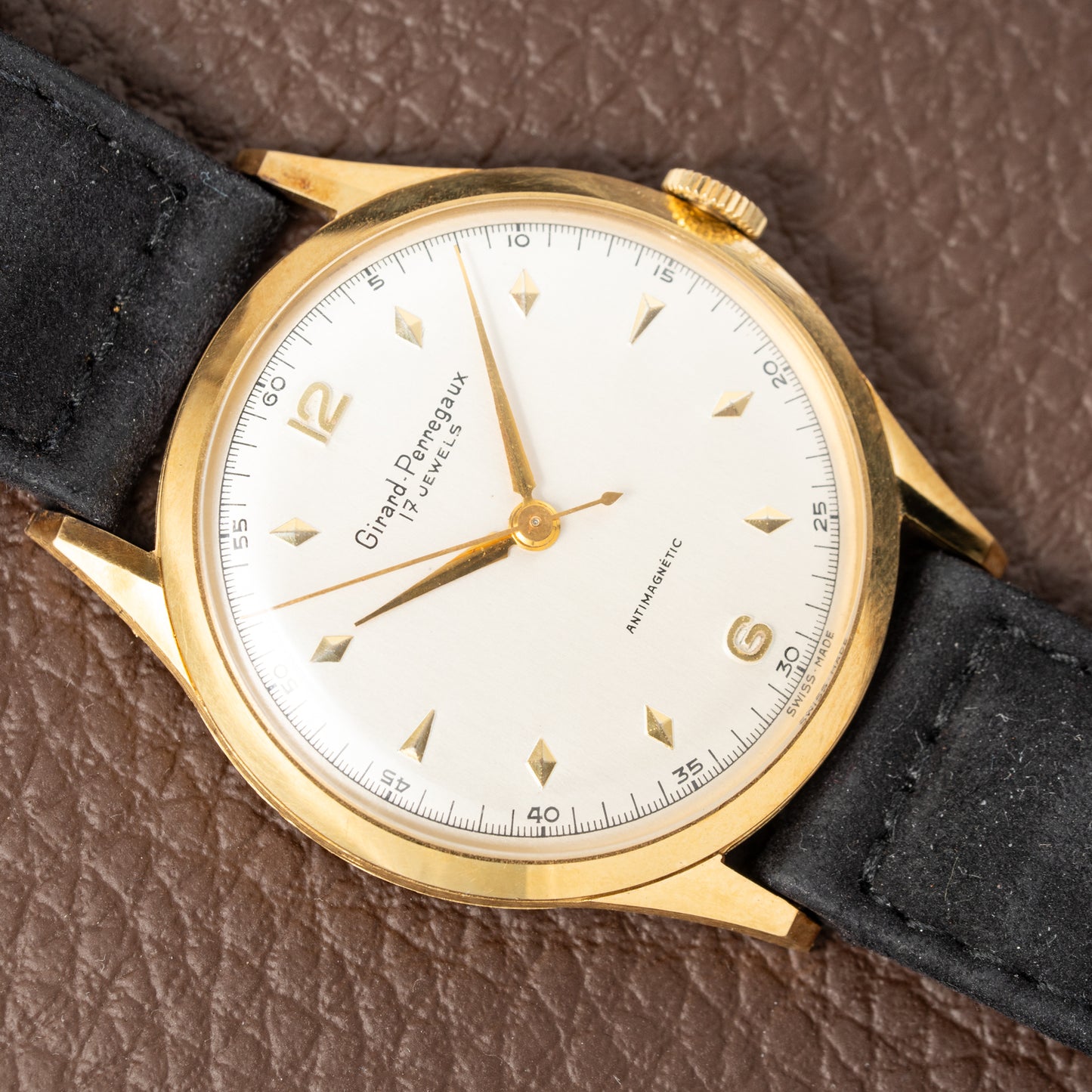 Girard Perregaux Antimagnetic 18K Yellow Gold Dress Watch New Old Stock 1950s