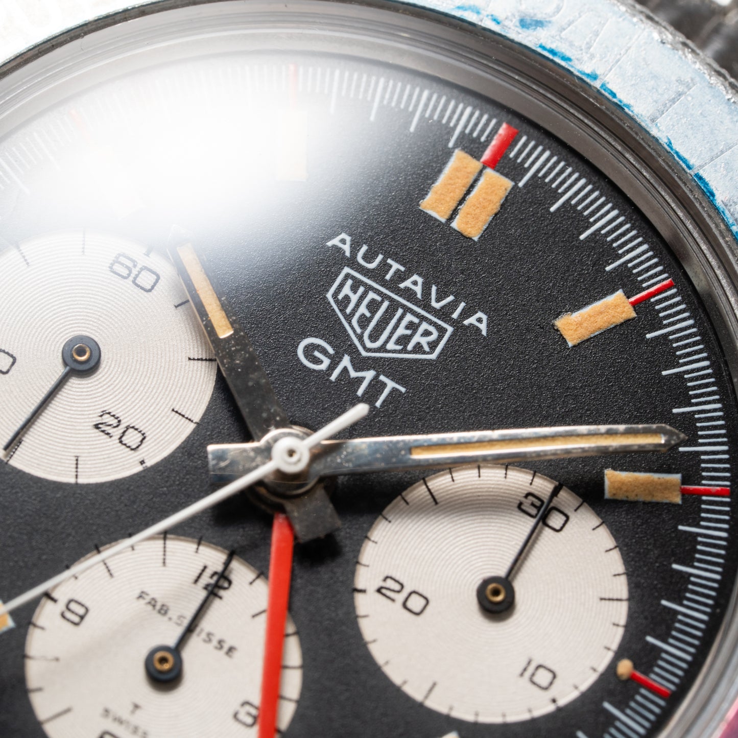 Heuer Autavia GMT Fab. Suisse dial BoR Gay Frères Ref. 2446C from 1972