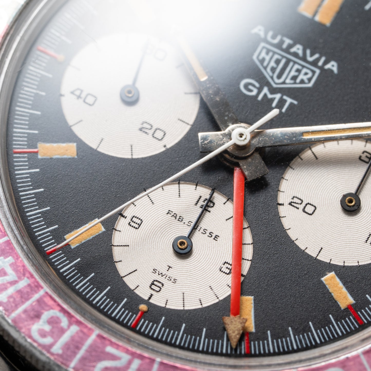 Heuer Autavia GMT Fab. Suisse dial BoR Gay Frères Ref. 2446C from 1972
