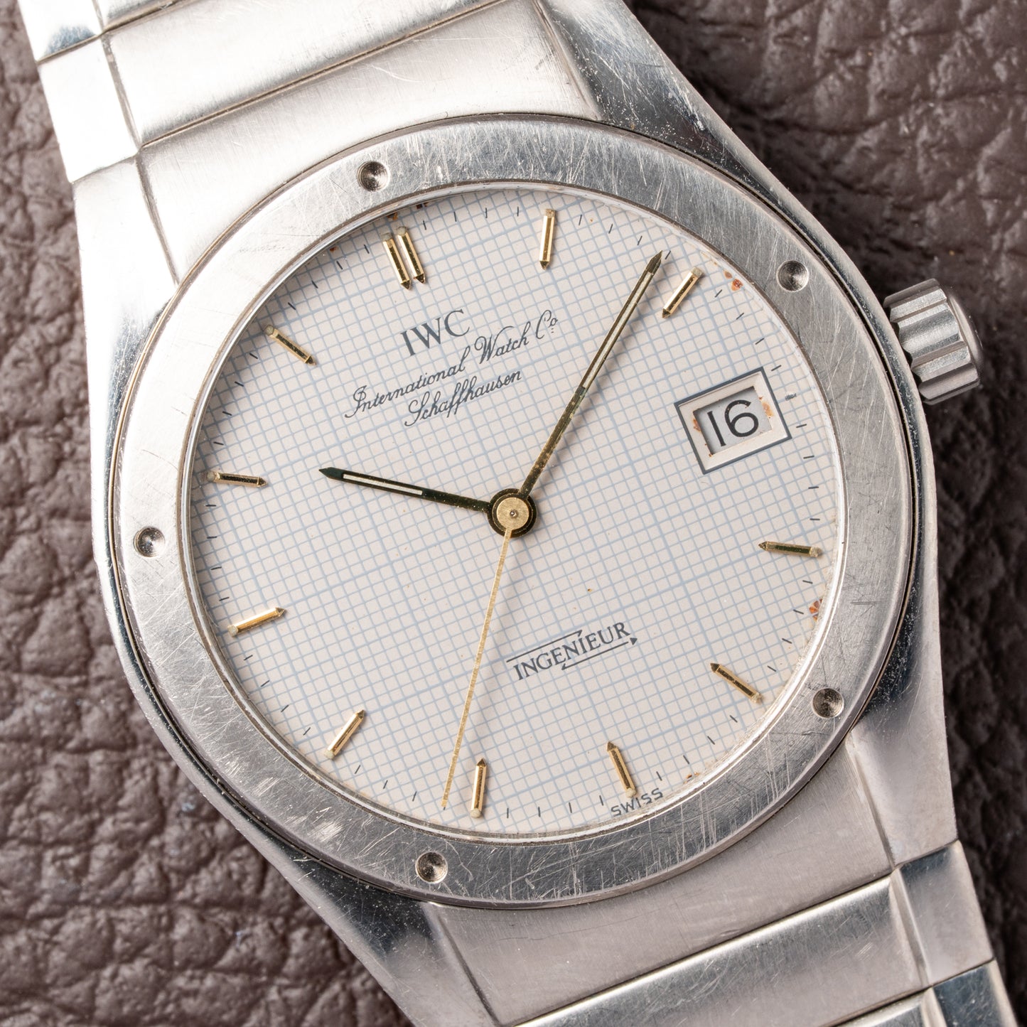 IWC Ingenieur Quartz Titanium Grey 'Graph Paper' dial Ref 3350 from 1990s
