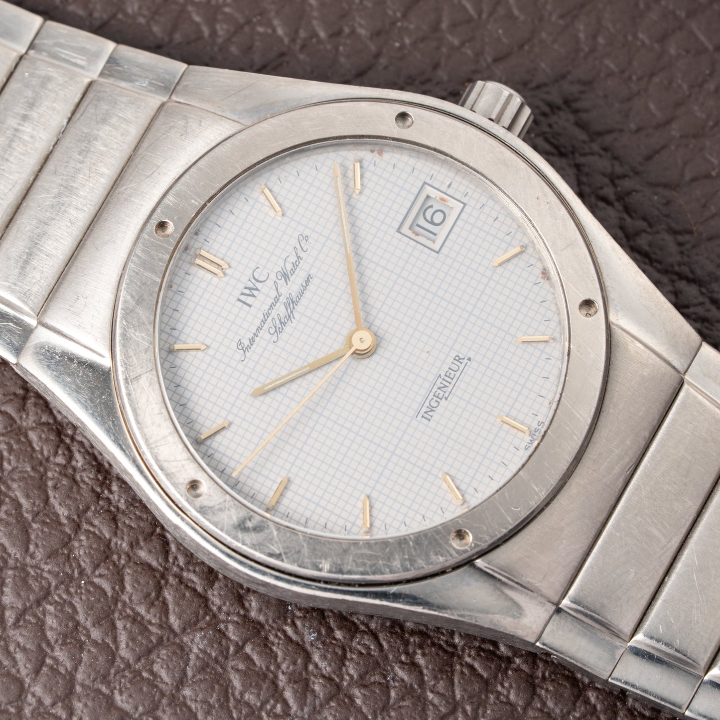 IWC Ingenieur Quartz Titanium Grey 'Graph Paper' dial Ref 3350 from 1990s