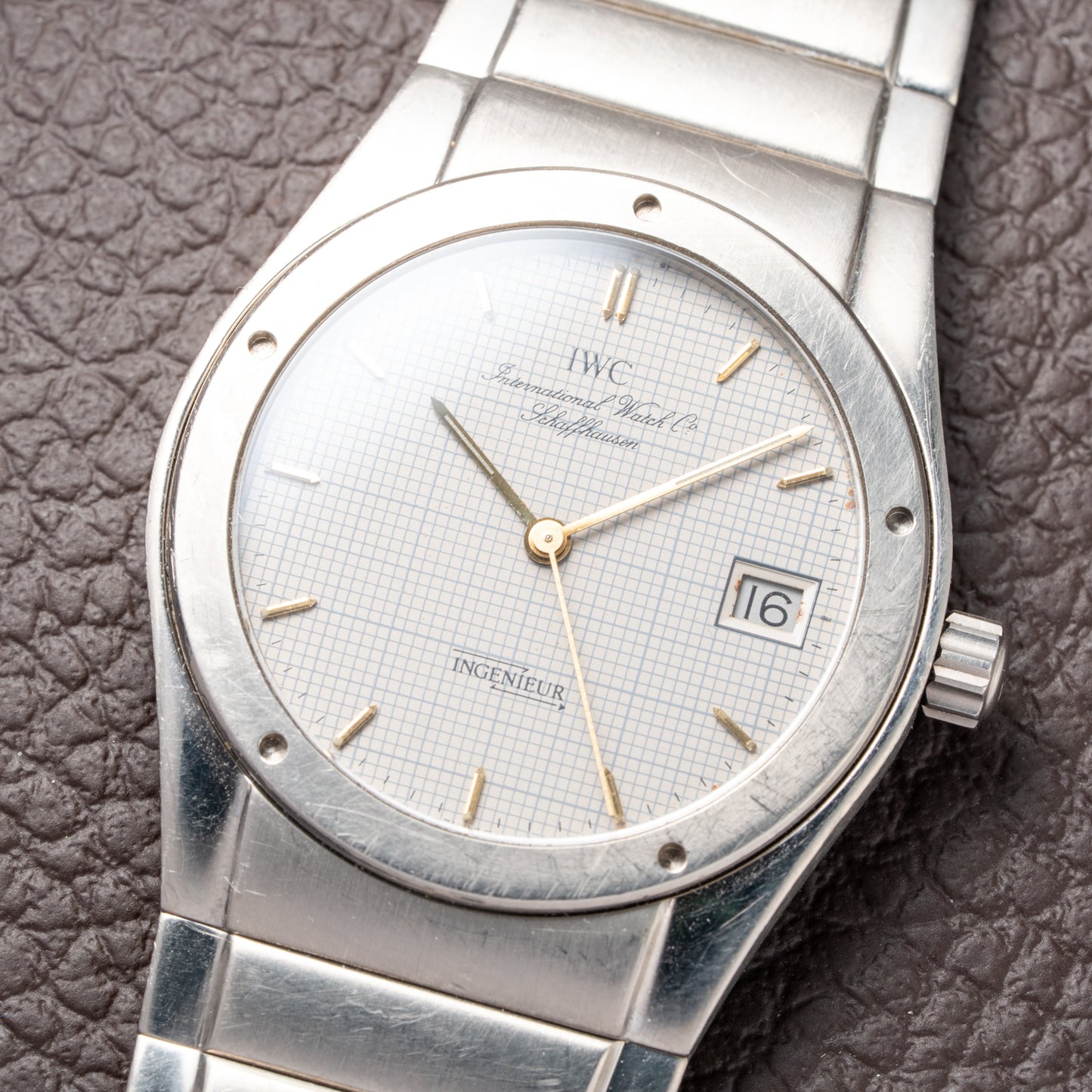 IWC Ingenieur Quartz Titanium Grey 'Graph Paper' dial Ref 3350 from 1990s