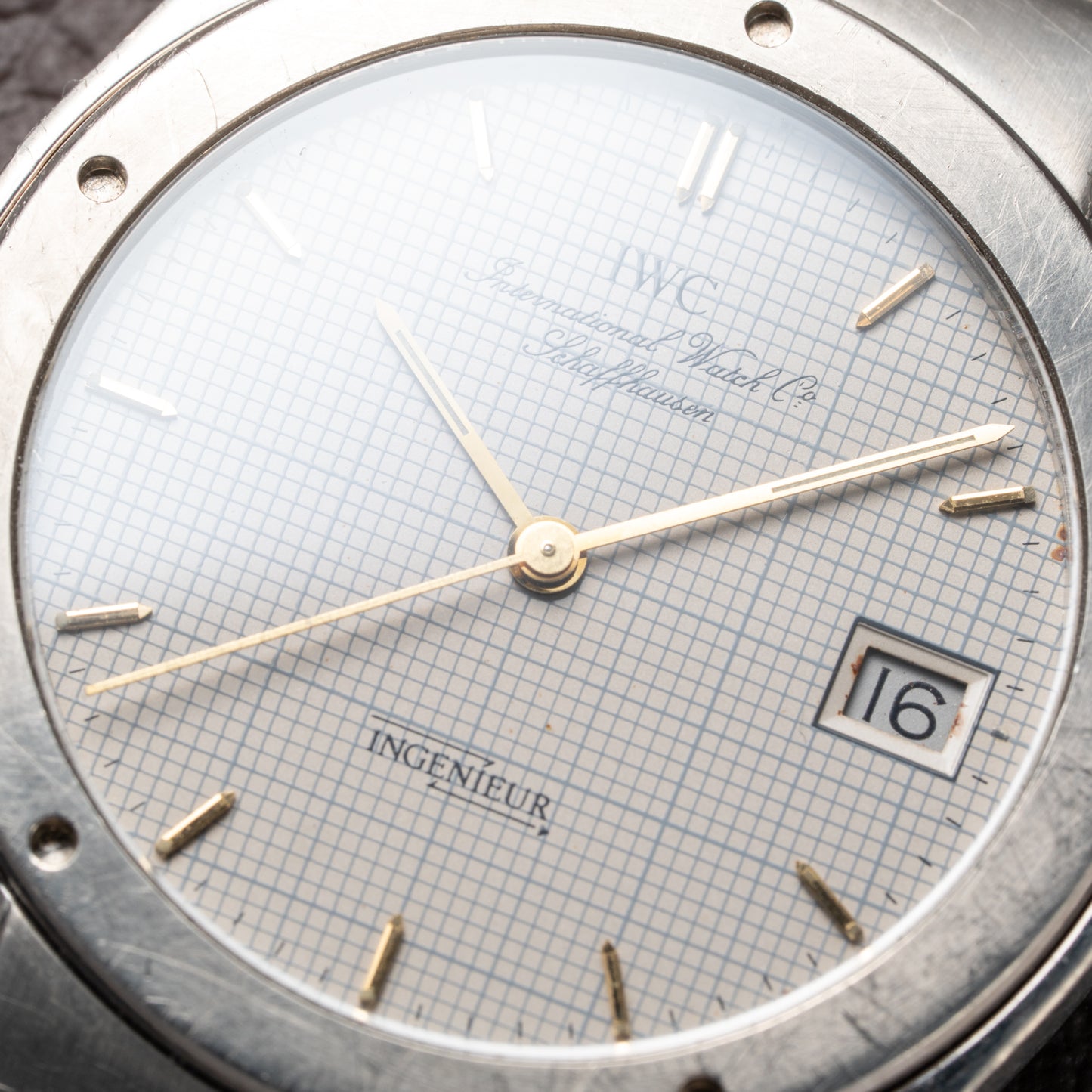 IWC Ingenieur Quartz Titanium Grey 'Graph Paper' dial Ref 3350 from 1990s
